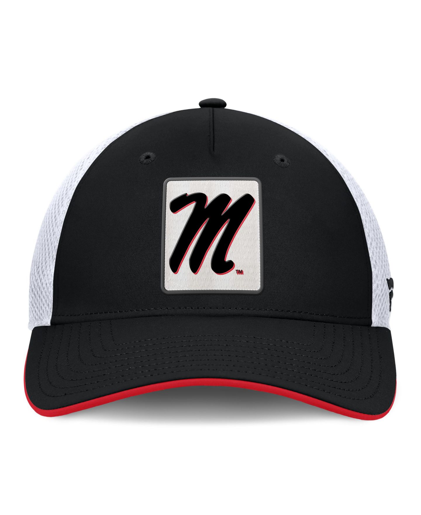 Мужская кепка Fanatics Black Ole Miss Rebels 5-Panel Matter Flex Hat — фото 2