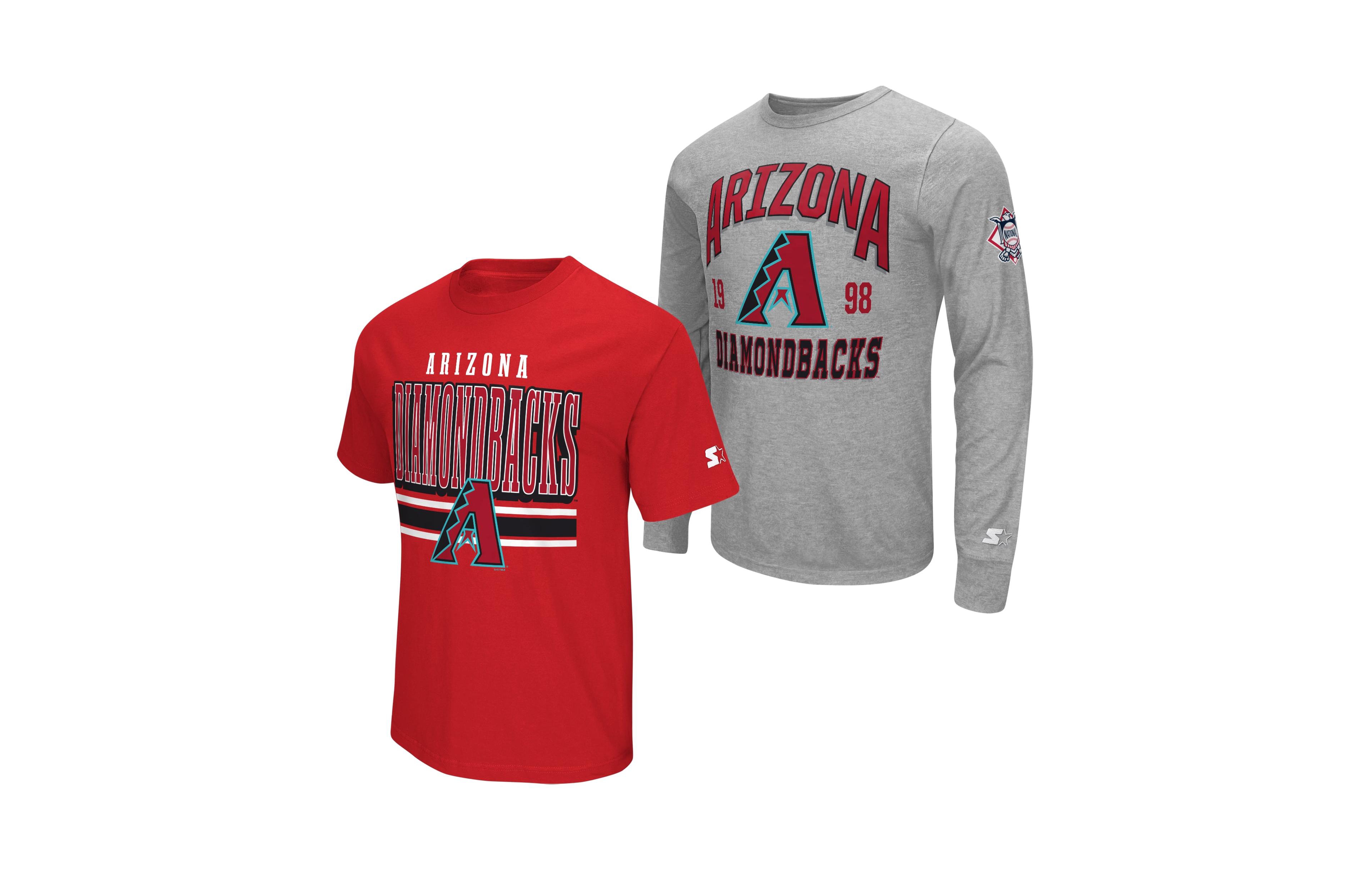 Starter Men's Arizona Diamondbacks Graphic Long-Sleeve and Short-Sleeve T-Shirts, 2-Piece Set