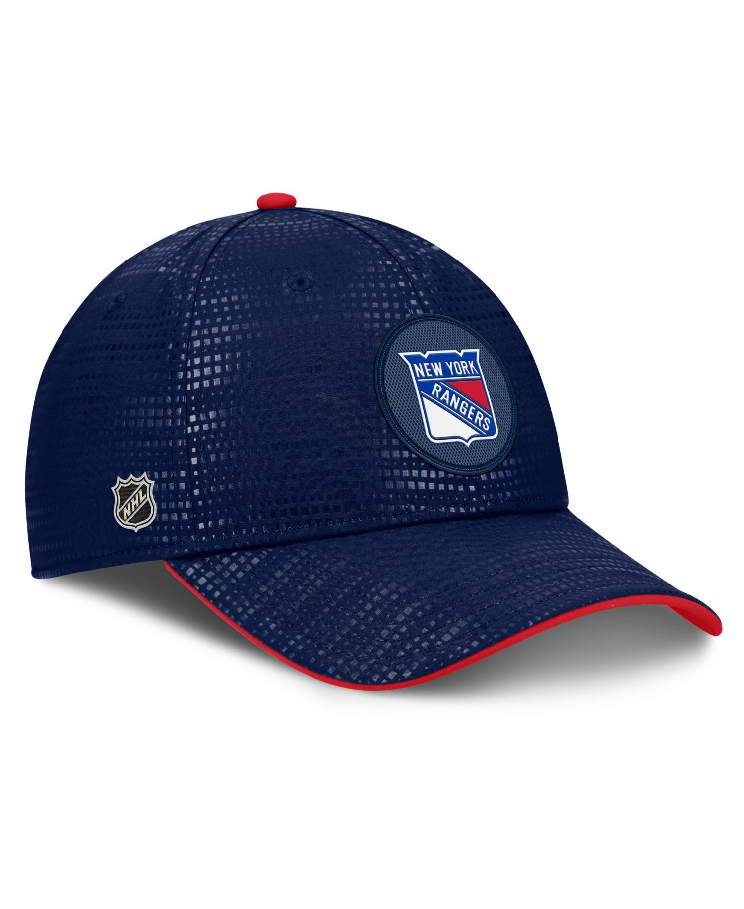 Men's Navy New York Rangers Authentic Pro Rink Debossed Stretch Fit Hat