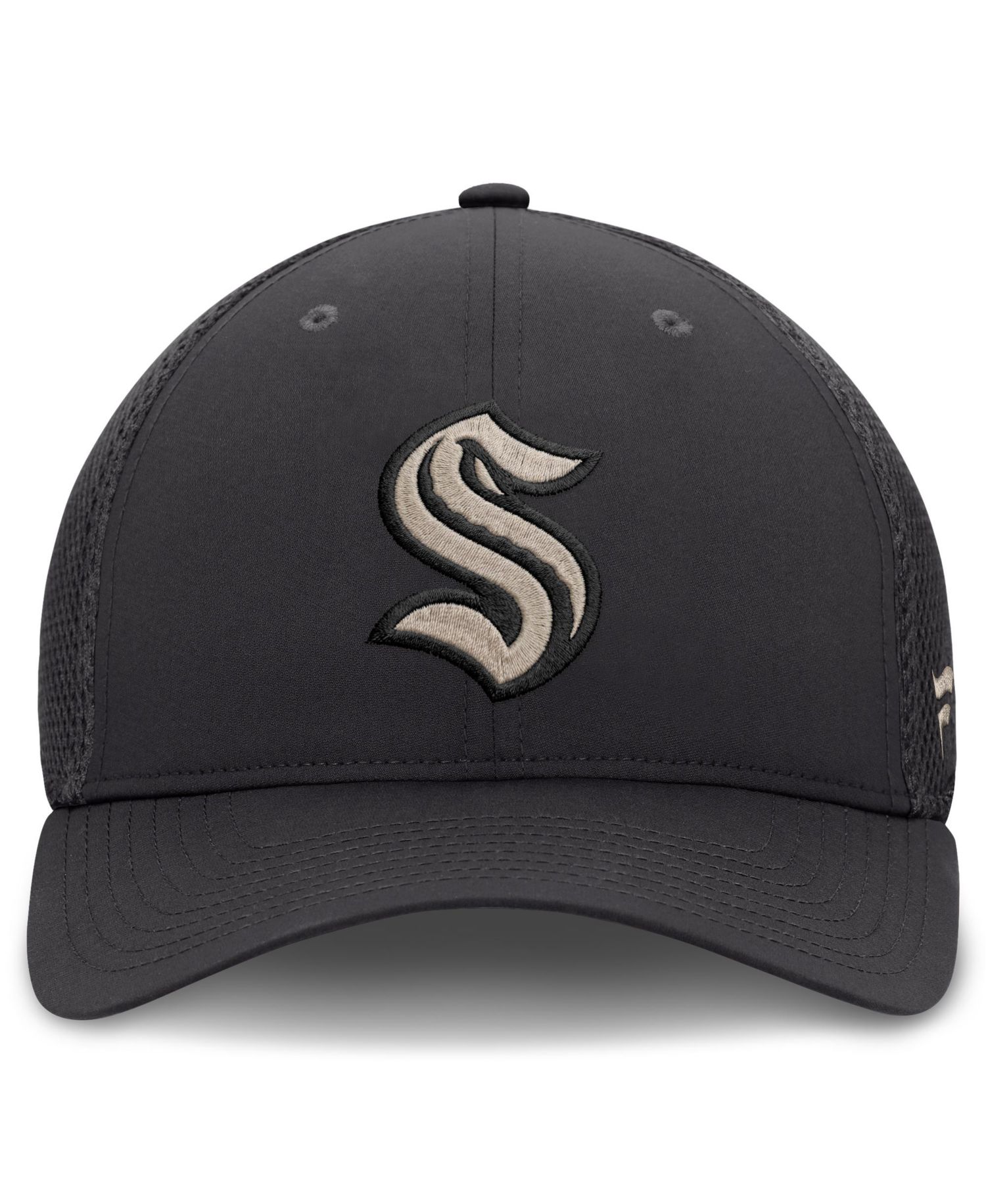 Men's Charcoal Seattle Kraken Road Meshback Stretch Hat