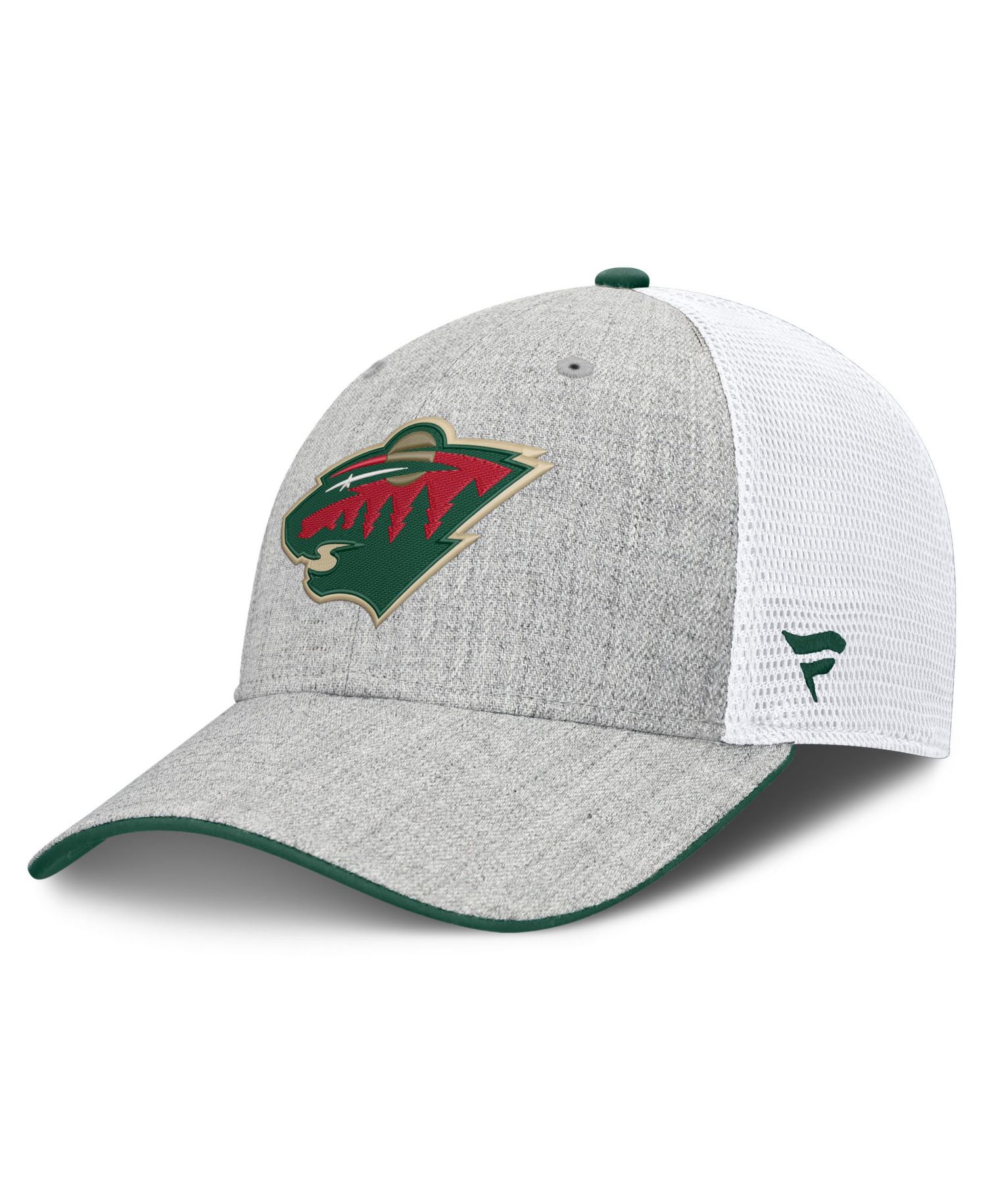 Men's Heather Gray/White Minnesota Wild Structured Trucker Adjustable Hat