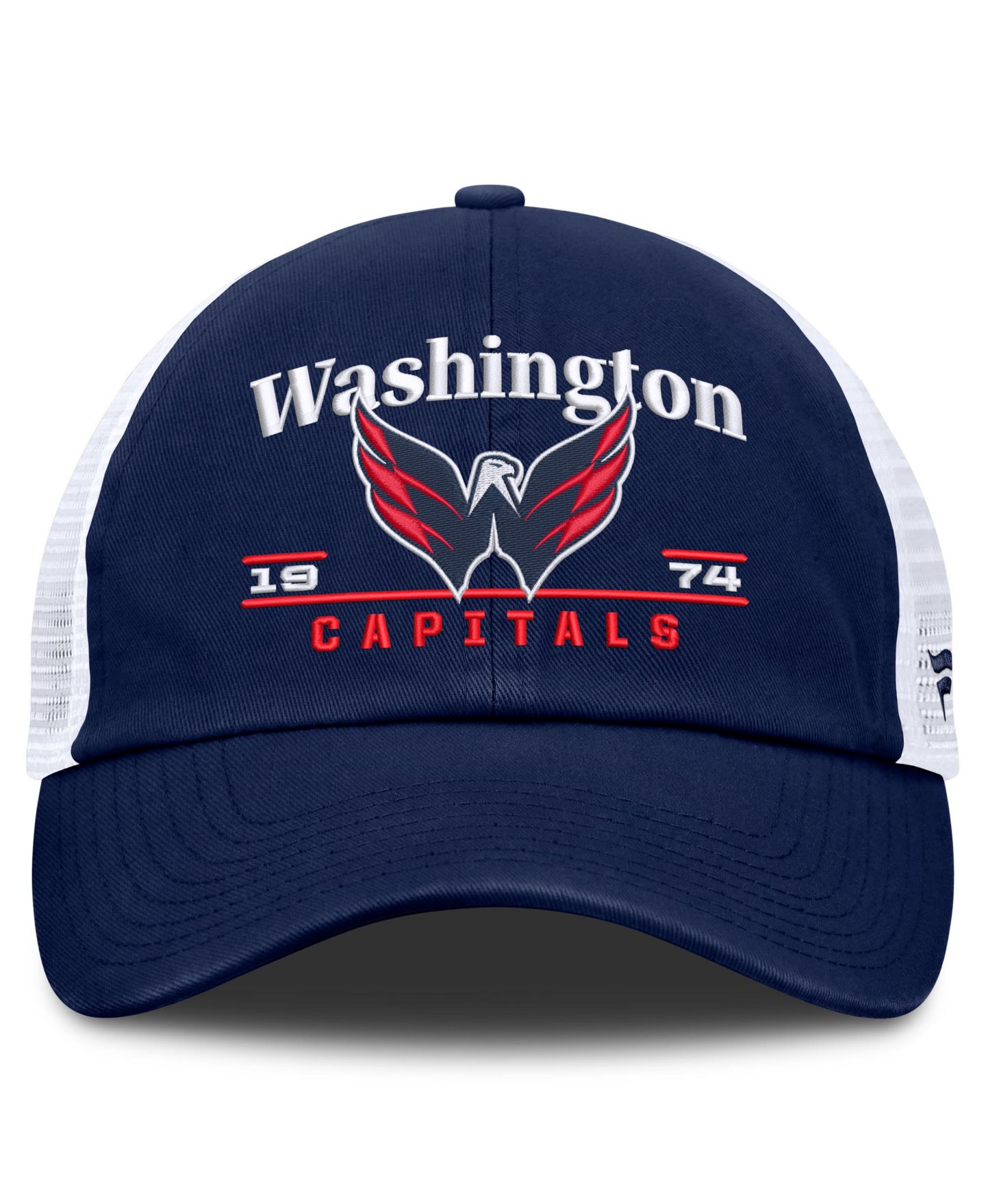 Мужская кепка Fanatics Navy Washington Capitals Fundamental Underline Trucker Adjustable Hat — фото 2