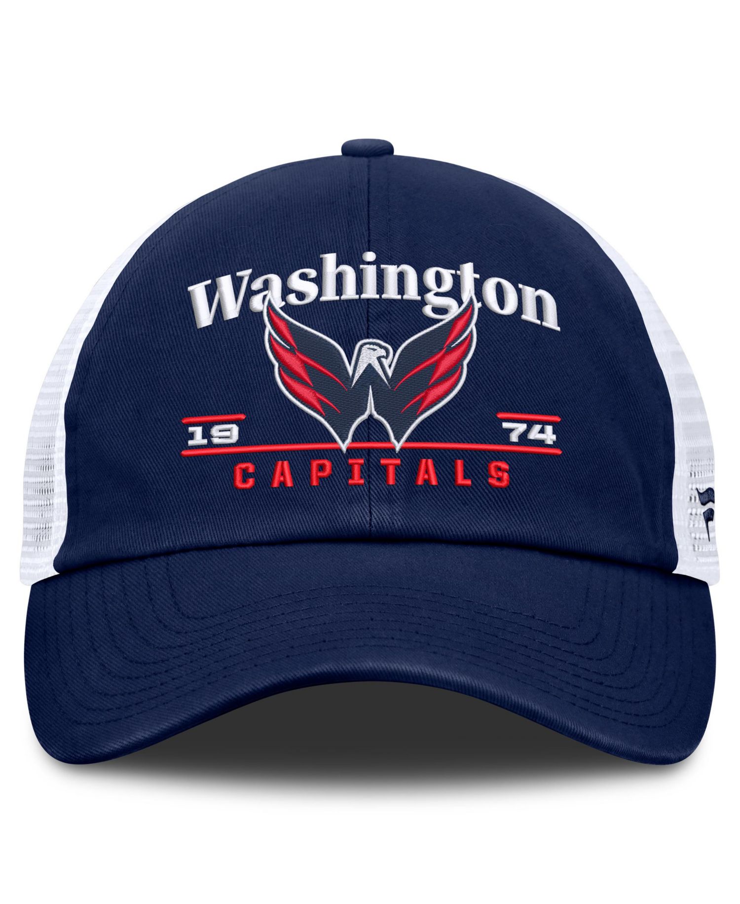 Men's Navy Washington Capitals Fundamental Underline Trucker Adjustable Hat