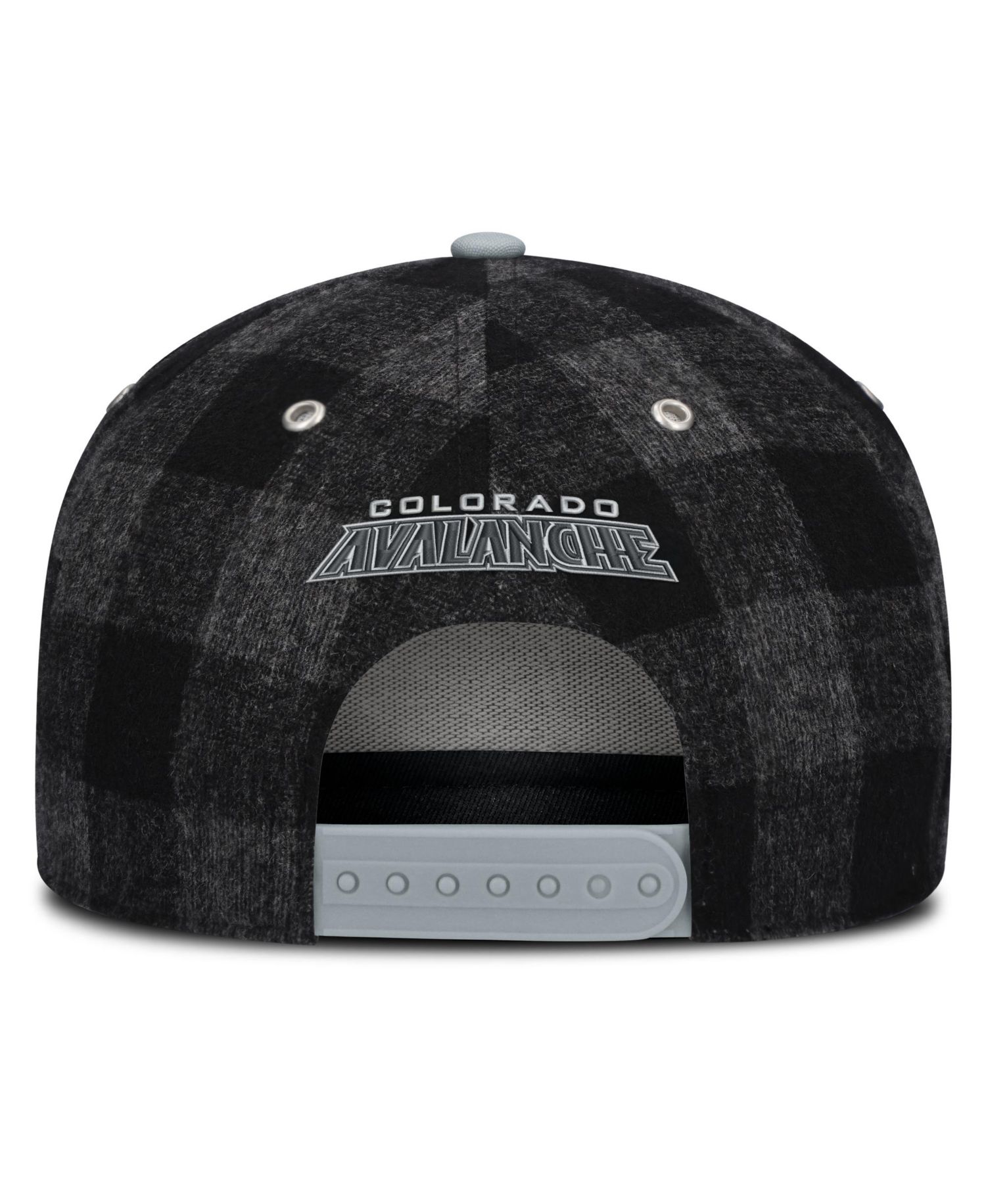 Men's Black/Gray Colorado Avalanche Huntsman Plaid A-Frame Adjustable Hat
