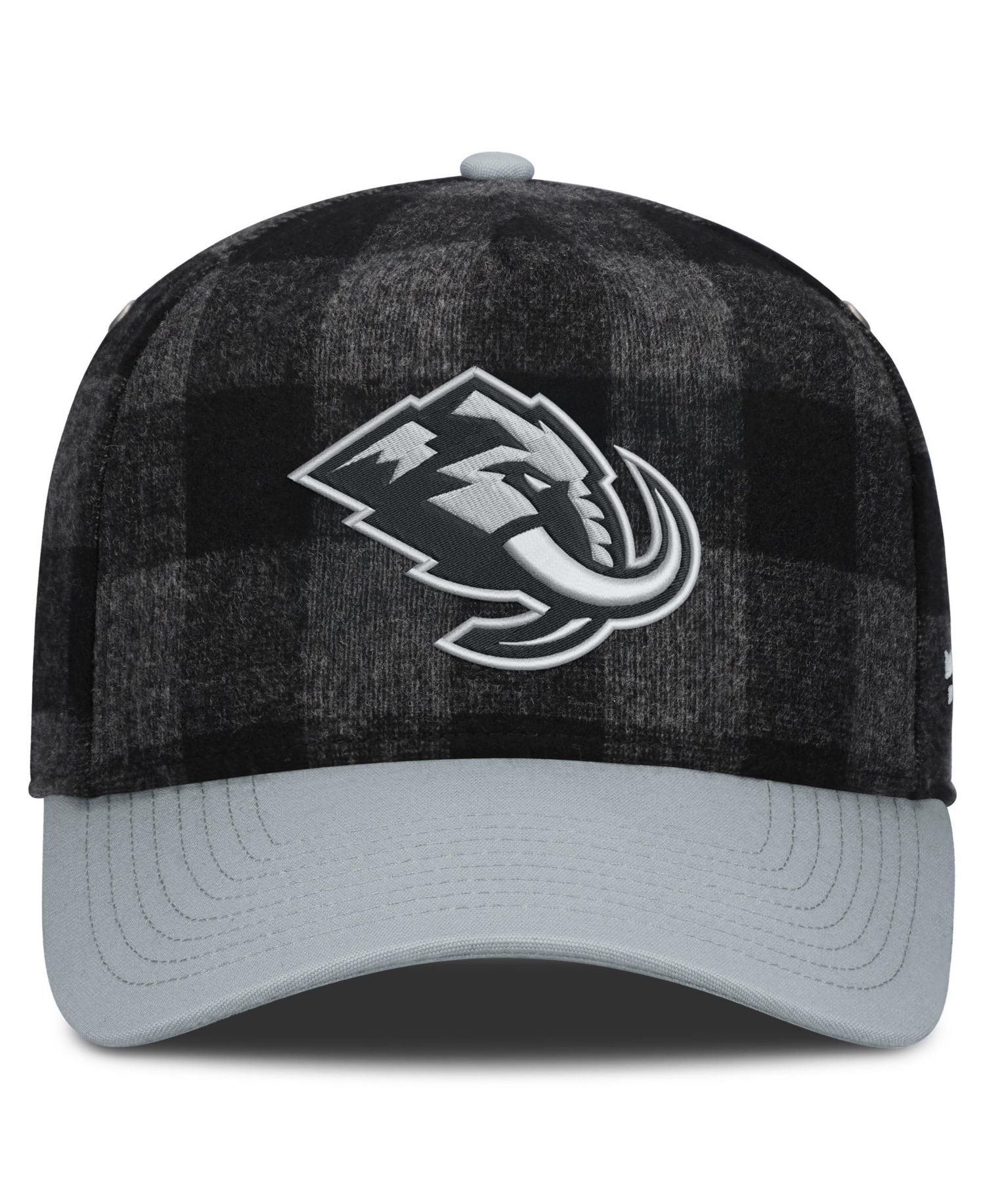 Men's Black/Gray Utah Mammoth Huntsman Plaid A-Frame Adjustable Hat