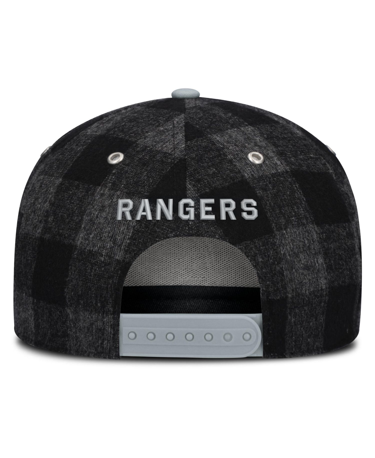 Men's Black/Gray New York Rangers Huntsman Plaid A-Frame Adjustable Hat