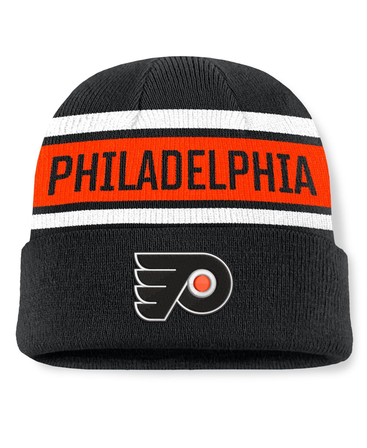 Men's Black/Orange Philadelphia Flyers Heritage Cuffed Knit Hat