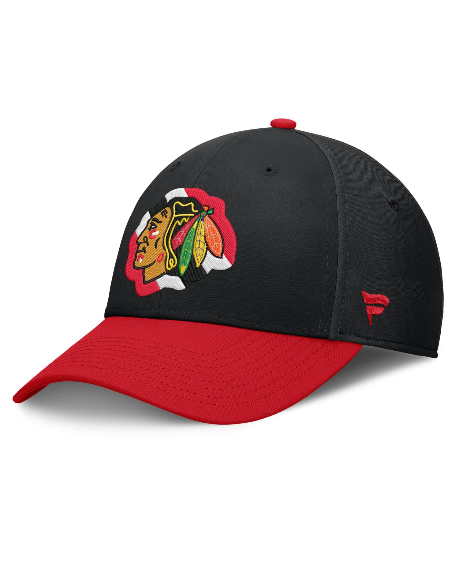 Men's Black/Red Chicago Blackhawks Stretch Hat