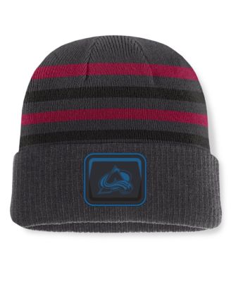 Men's Charcoal Colorado Avalanche Knurly Stripe Cuffed Knit Hat
