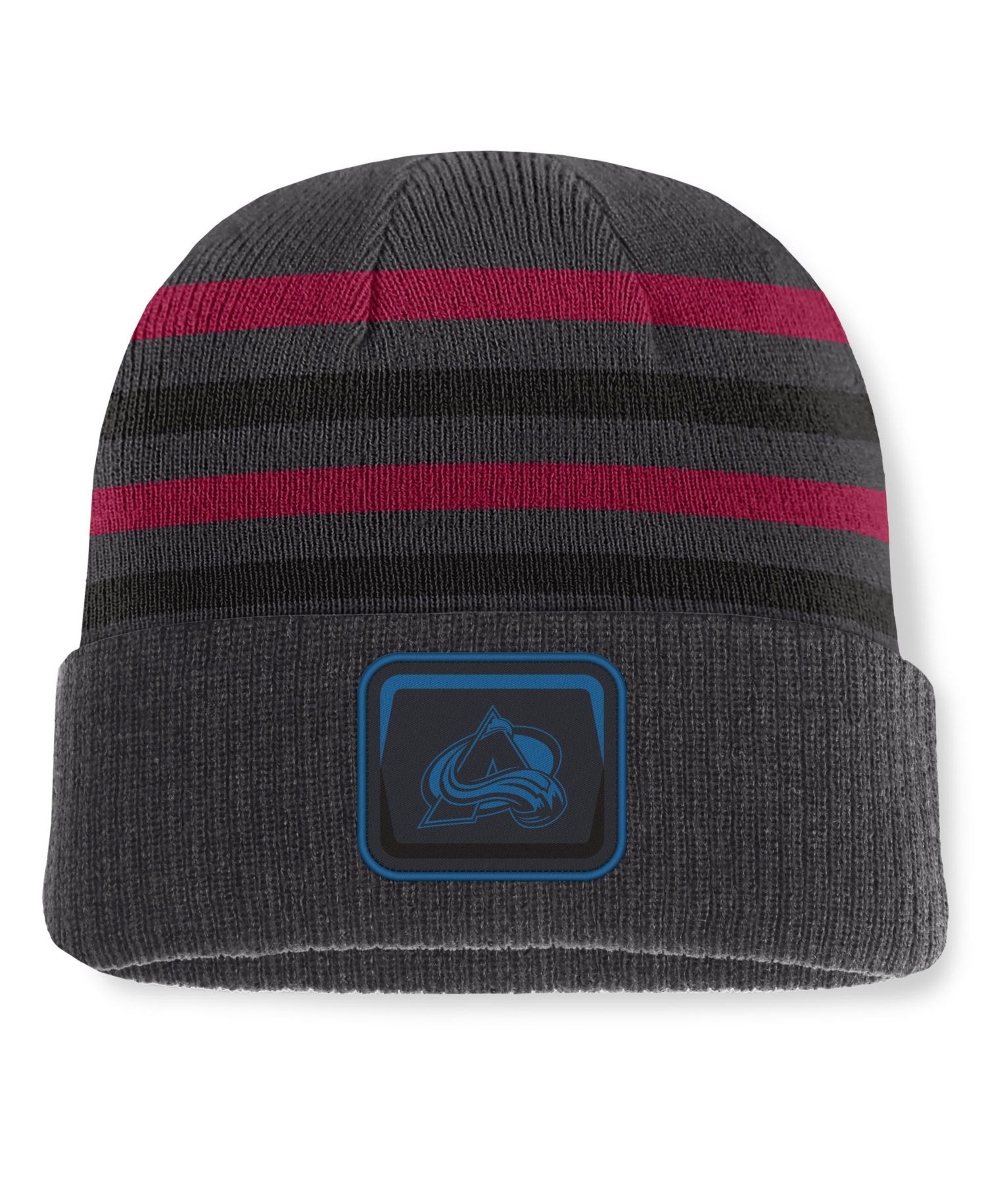 Men's Charcoal Colorado Avalanche Knurly Stripe Cuffed Knit Hat