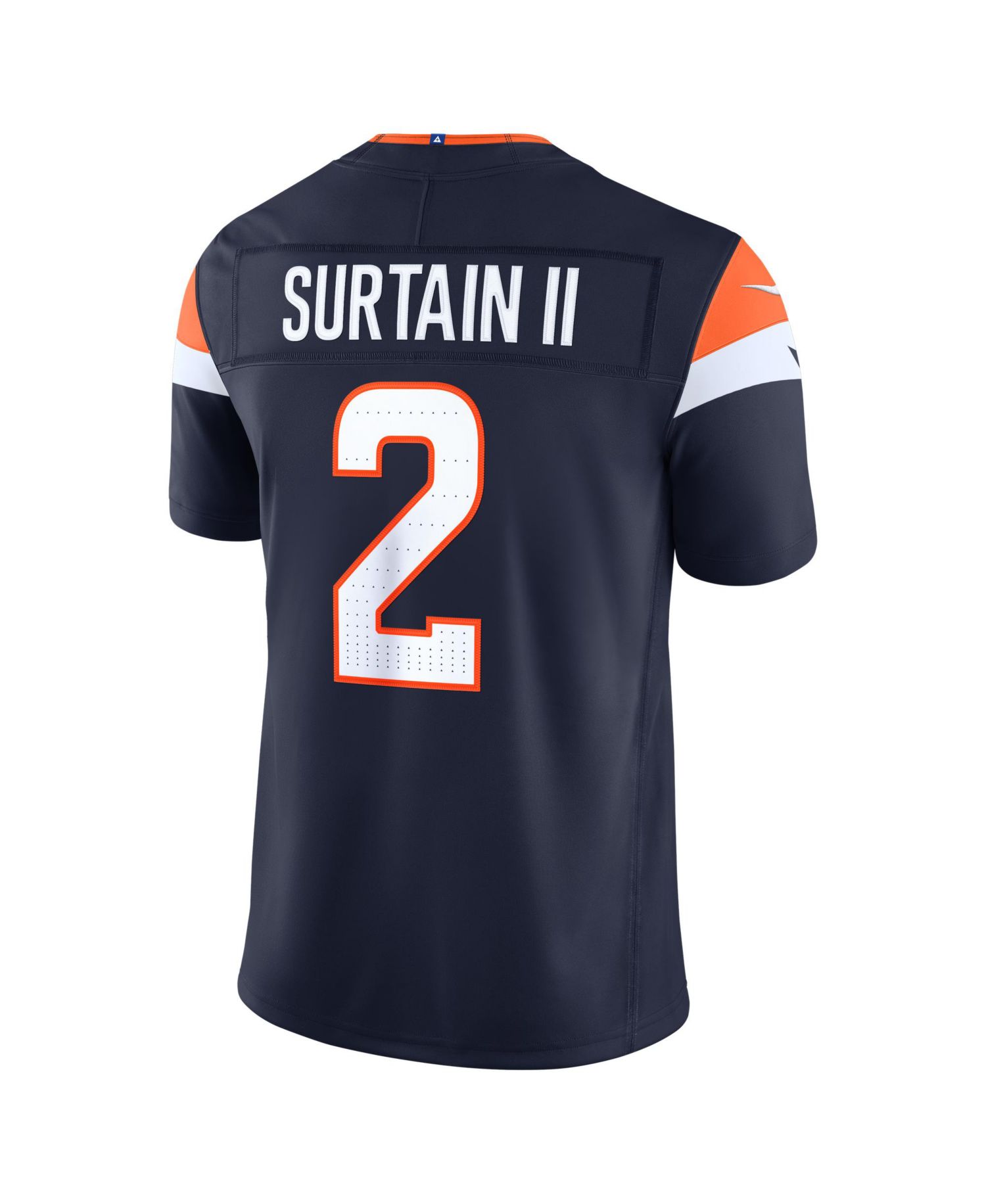 Men's Pat Surtain II Navy Denver Broncos Alternate Vapor F.U.S.E. Stitched Limited Jersey