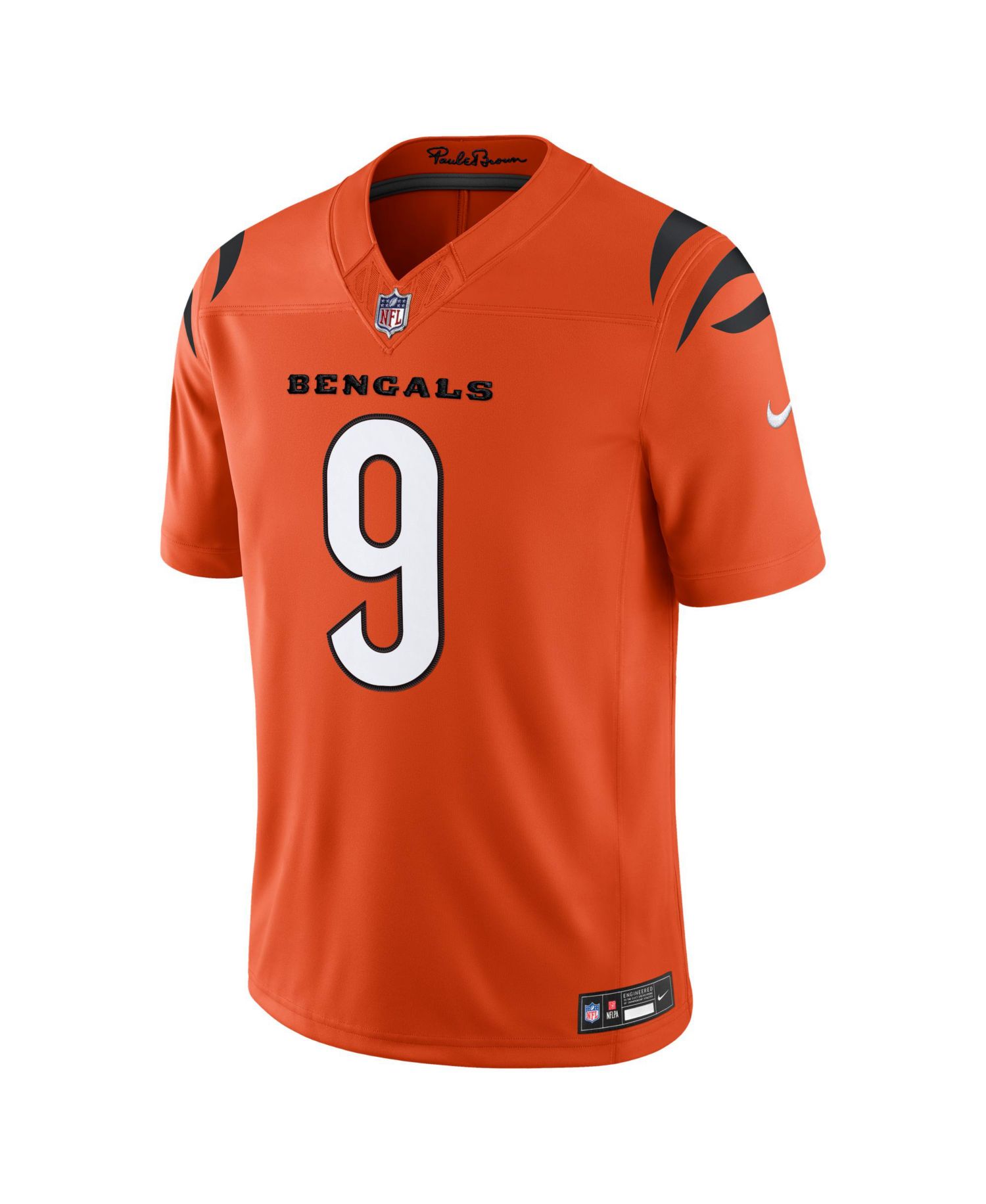 Men's Joe Burrow Orange Cincinnati Bengals Alternate Vapor F.U.S.E. Stitched Limited Jersey