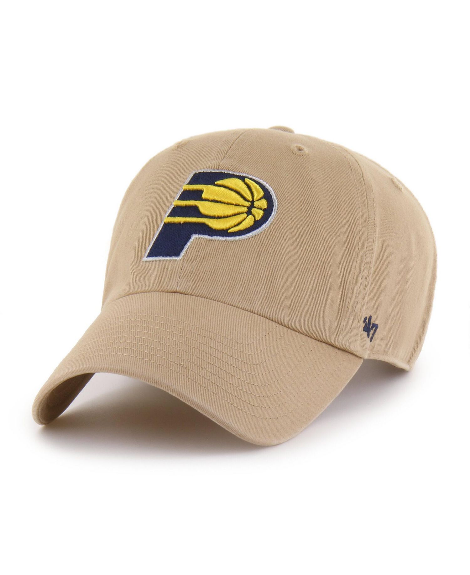 Men's '47 Khaki Indiana Pacers Logo Clean Up Adjustable Hat