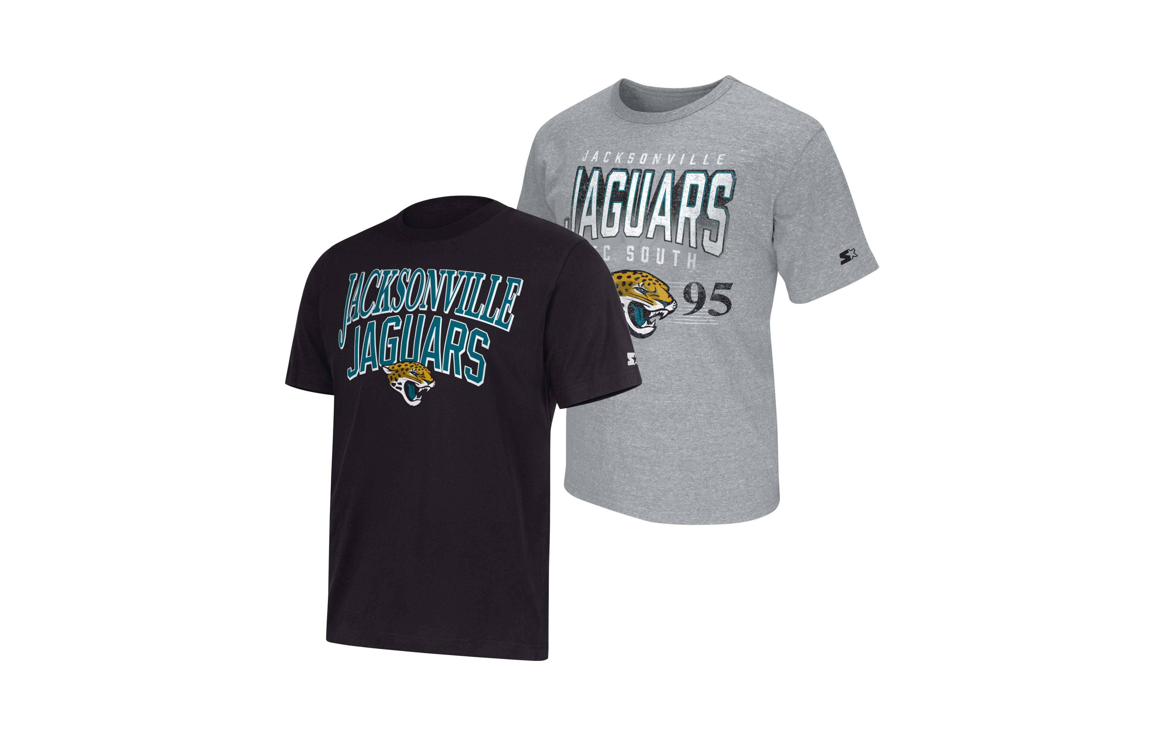 Starter Men's Jacksonville Jaguars Classic-Fit Distressed-Graphic T-Shirts, 2-Piece Set