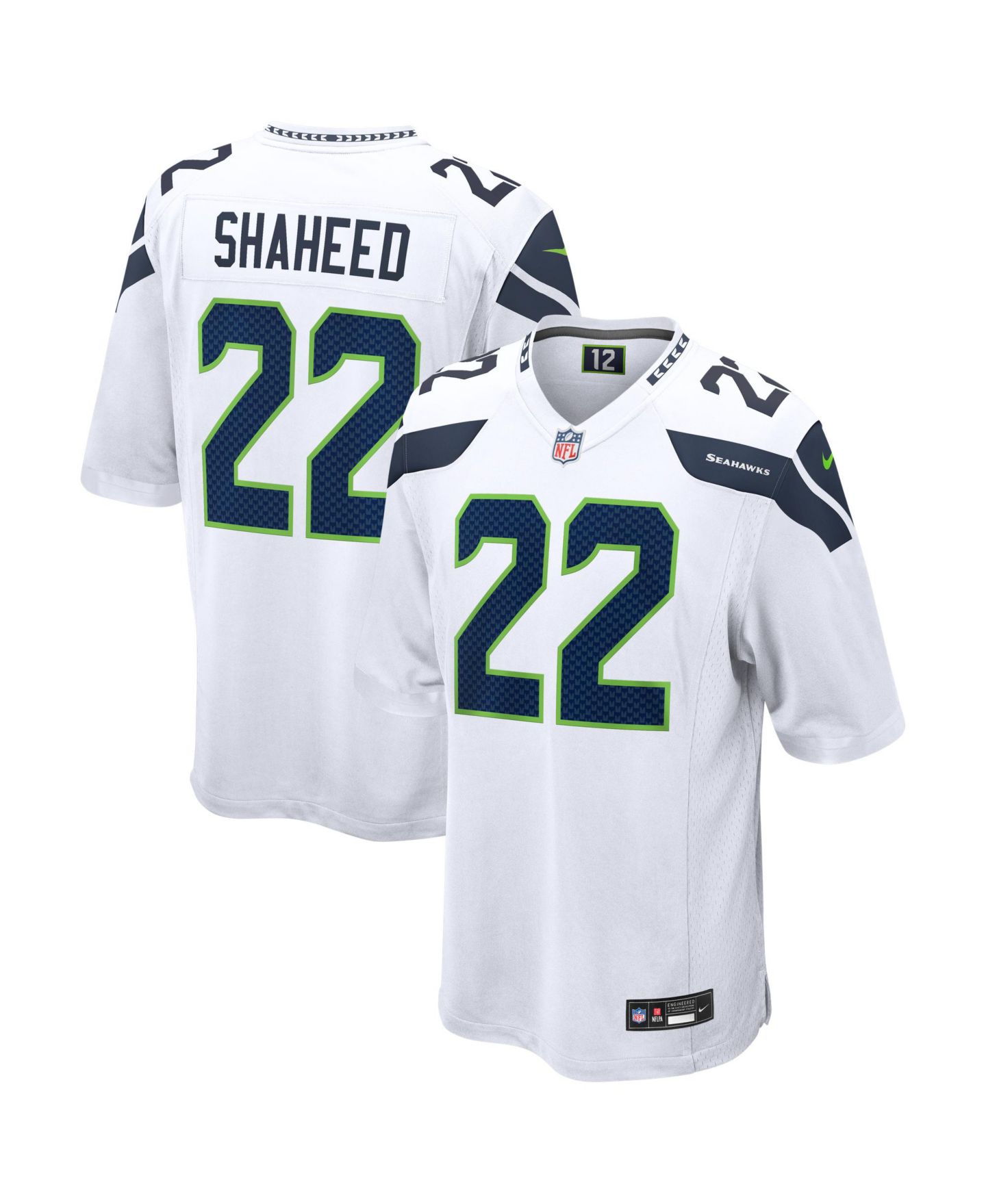 Мужской топ Nike Rashid Shaheed White Seattle Seahawks Game Jersey — фото 1