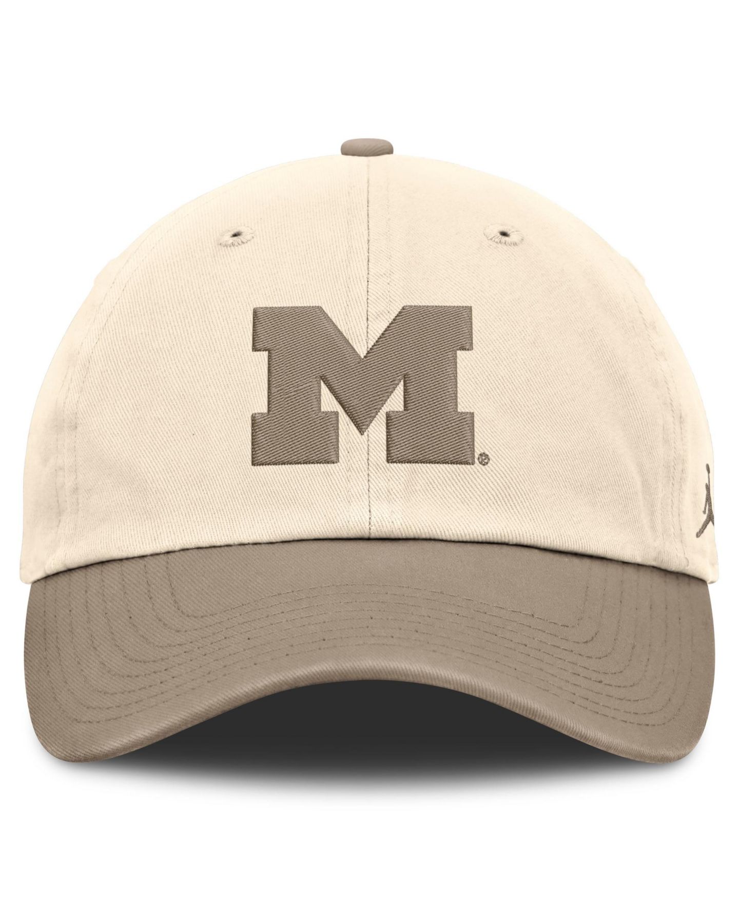 Мужская кепка Jordan Natural/Khaki Michigan Wolverines Two-Tone Club Adjustable Hat — фото 2