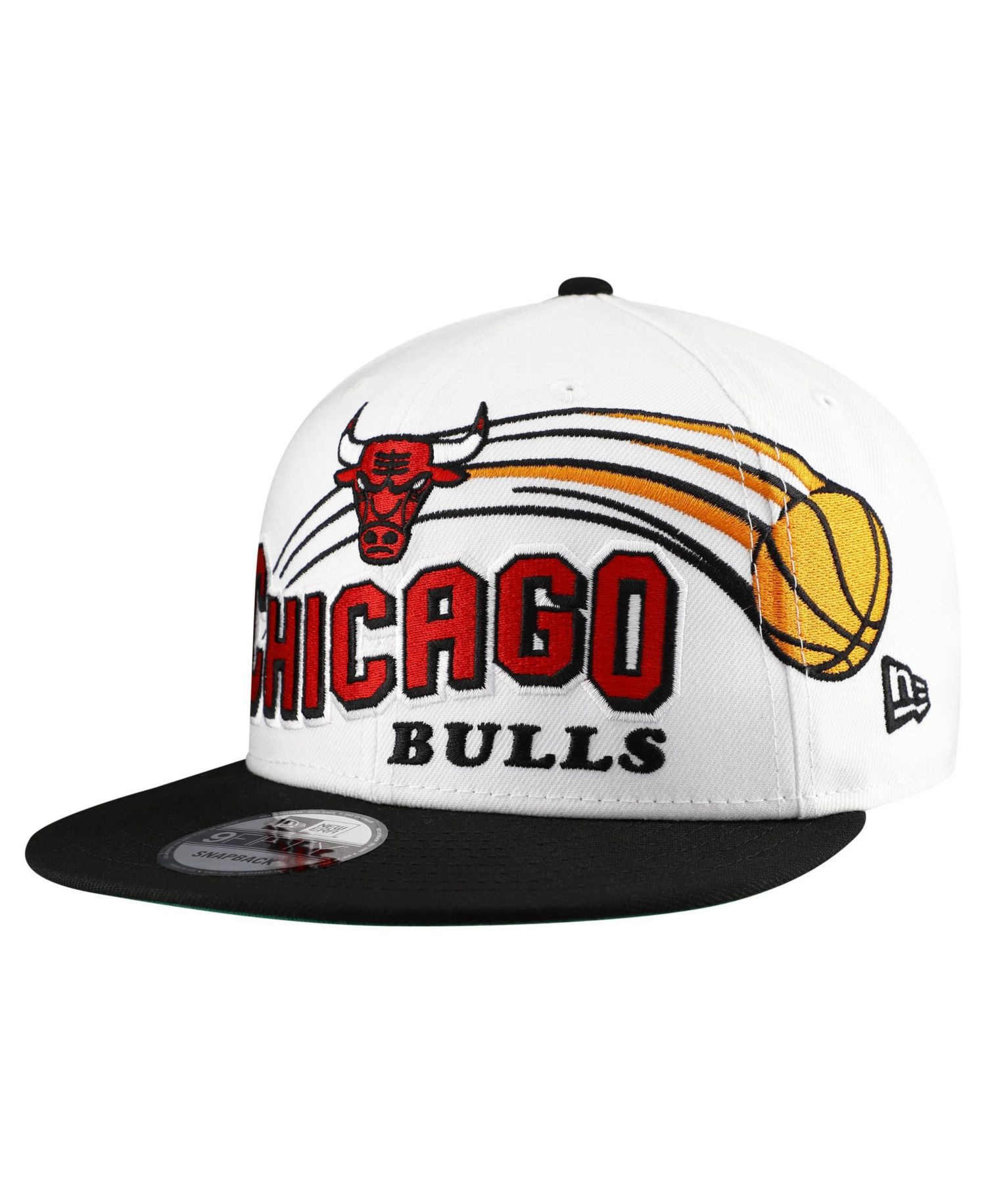 Men's White/Black Chicago Bulls Retro Swoop 9FIFTY Snapback Hat