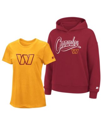 Women's Gold/Burgundy Washington Commanders Hoodie & T-Shirt Combo Pack