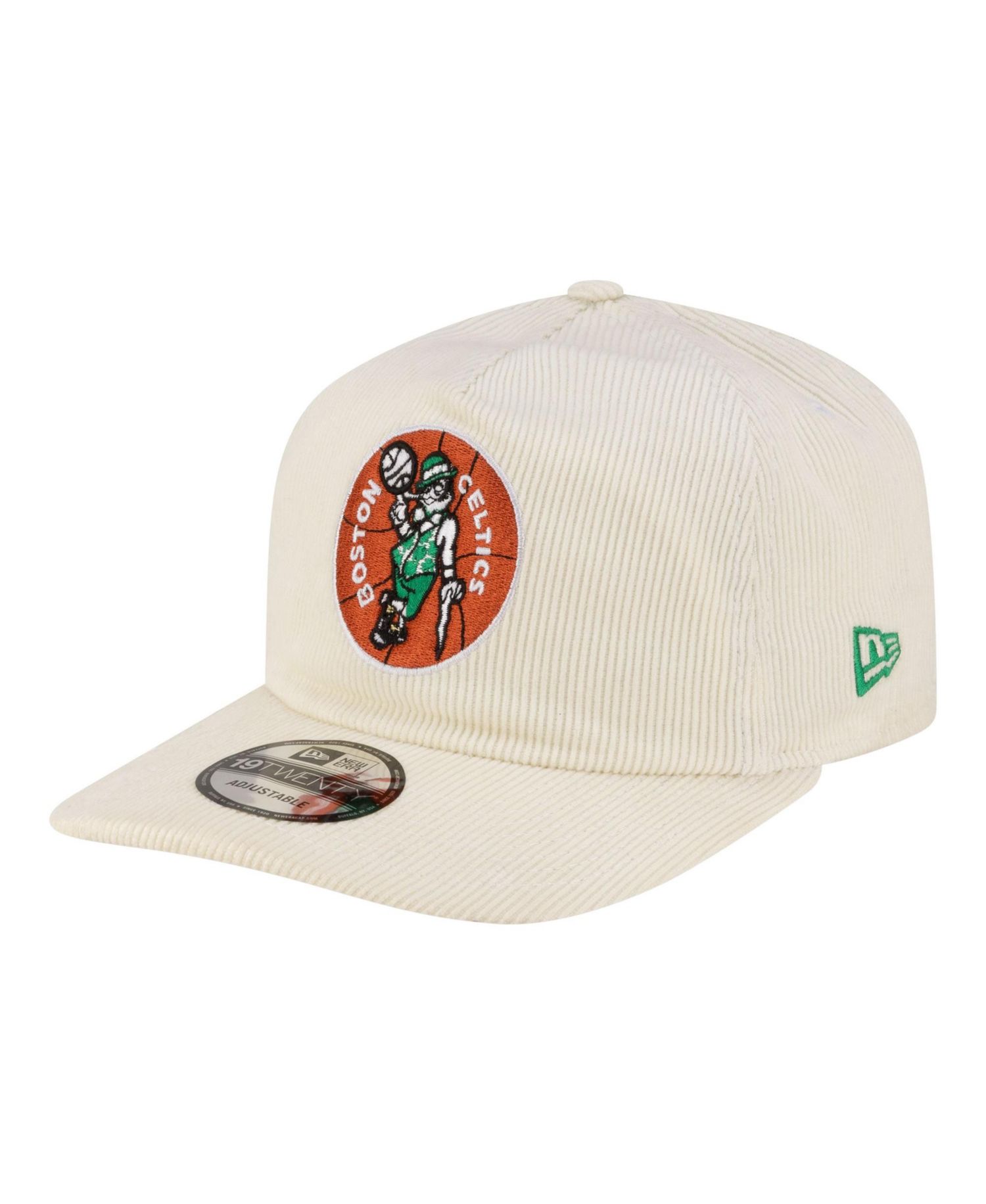 Men's White Boston Celtics 19TWENTY 80s Chrome Corduroy Adjustable Hat