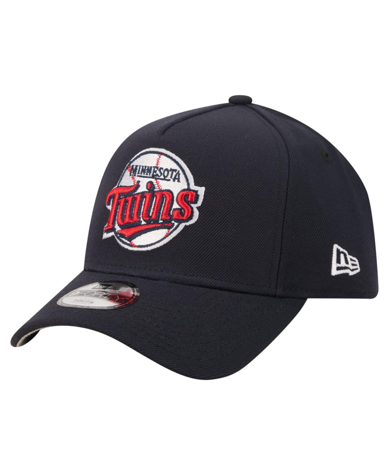 Big Boys and Girls Navy Minnesota Twins Cooperstown Logo 9FORTY A-Frame Adjustable Hat