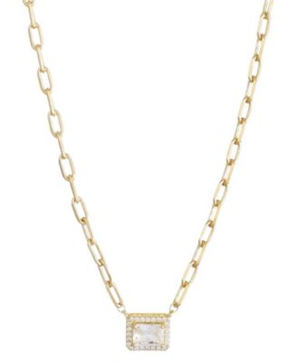Gold-Tone Crystal Halo Necklace
