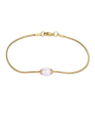 Men's Natural Freshwater Pearl Gold-Tone Bracelet