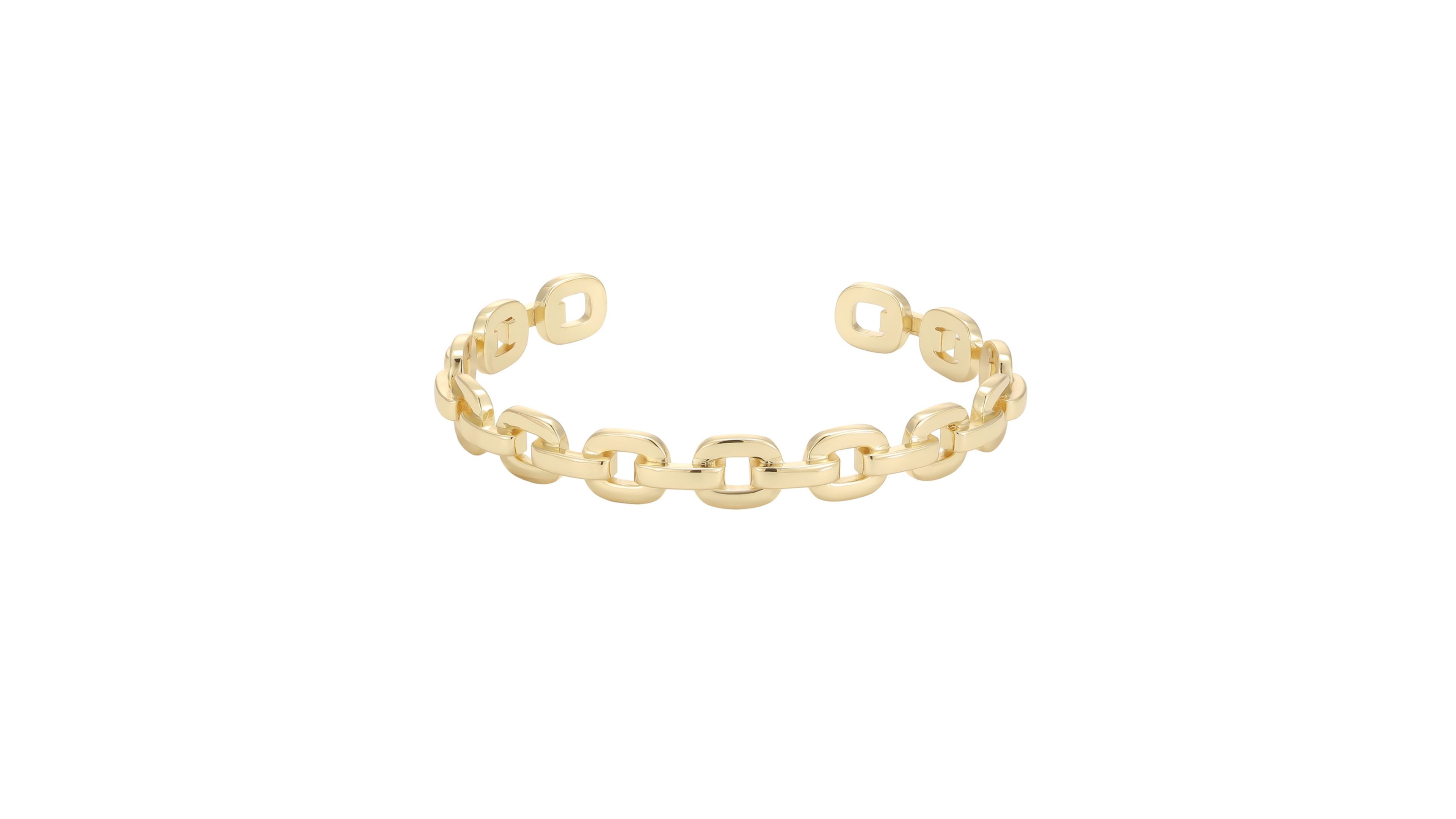 Adornia Women's Gold-Tone Curb Link Cuff Bracelet