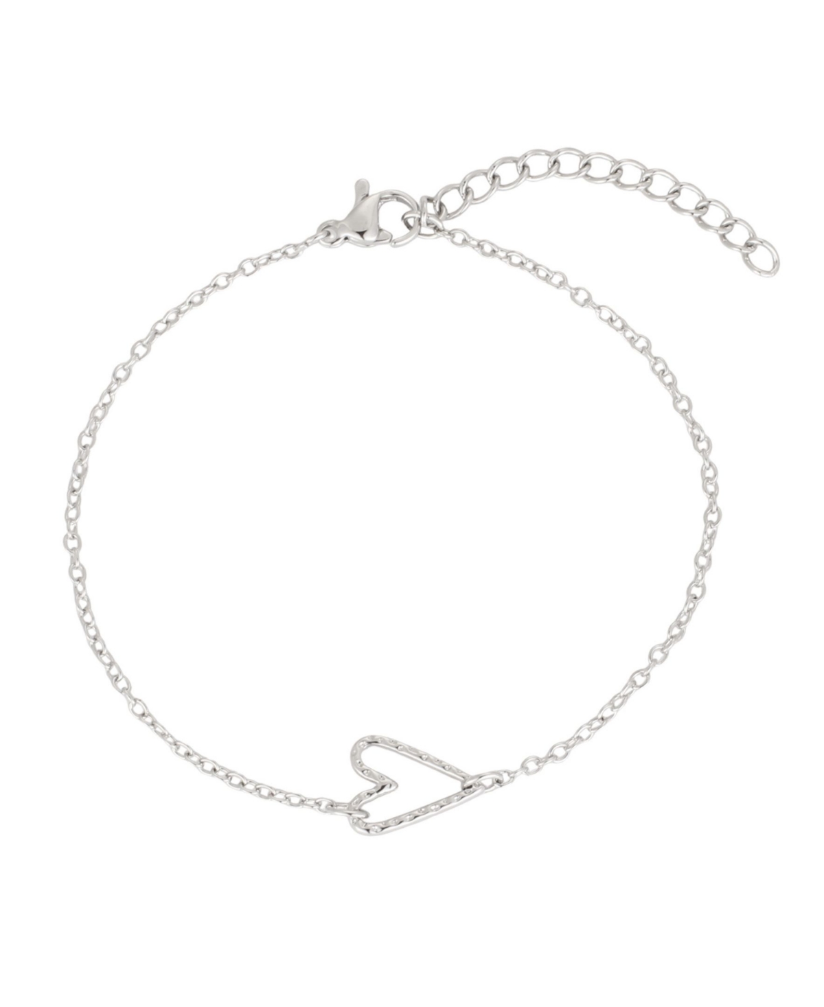 Adornia Adjustable Silver-Tone Heart Bracelet