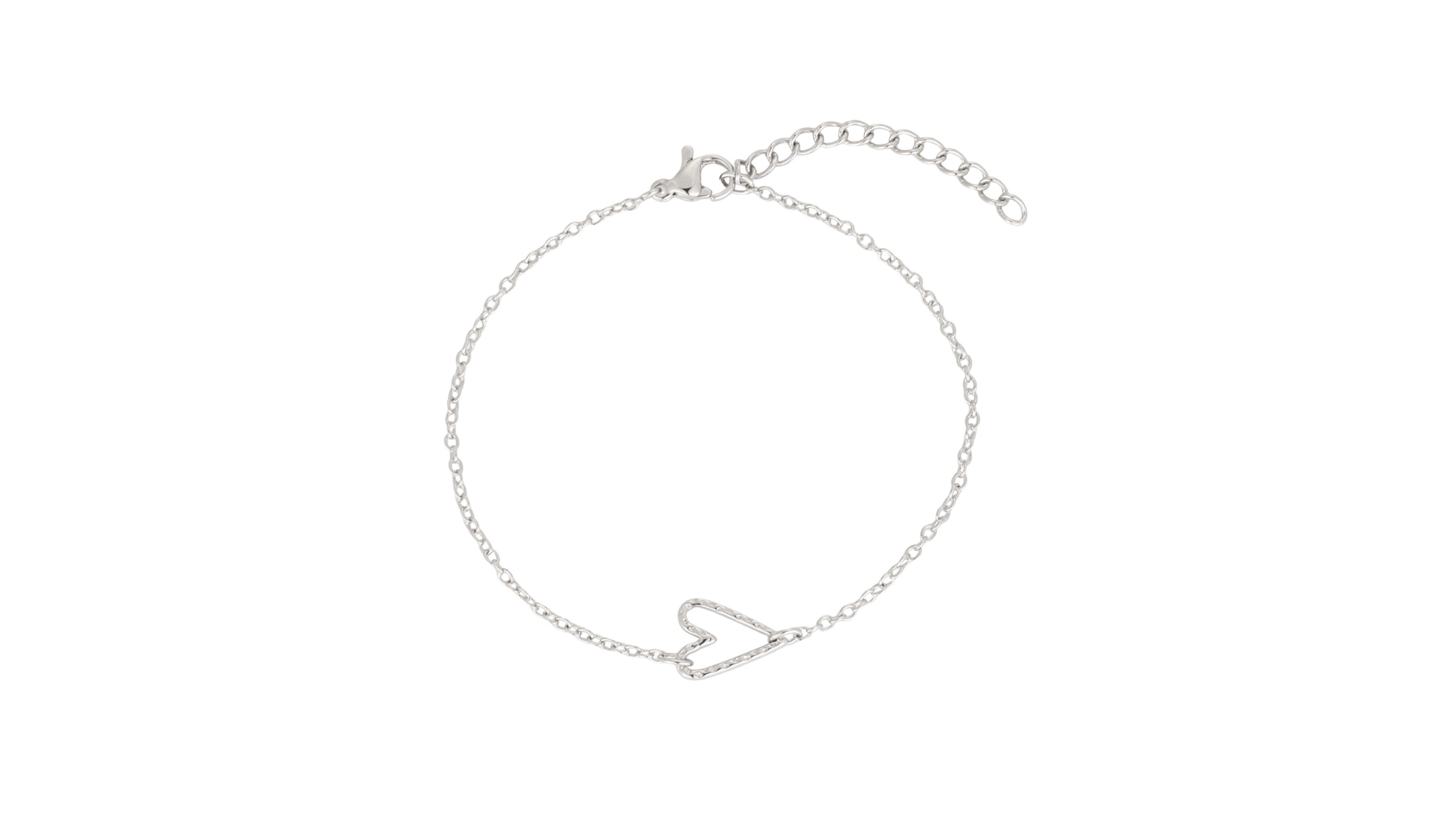 Adornia Adjustable Silver-Tone Heart Bracelet