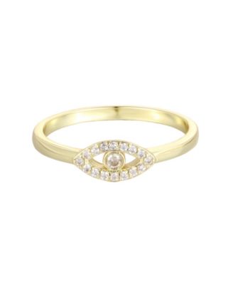 Cubic Zirconia Gold-Tone Evil Eye Ring