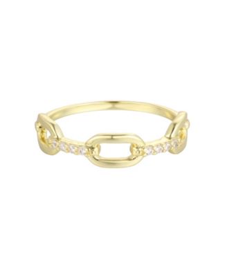 Cubic Zirconia Gold-Tone Chain Link Band