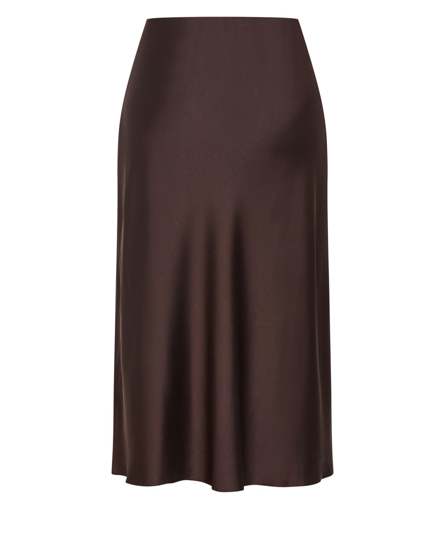 Plus Size Miranda Satin High-Waisted A-Line Midi Skirt