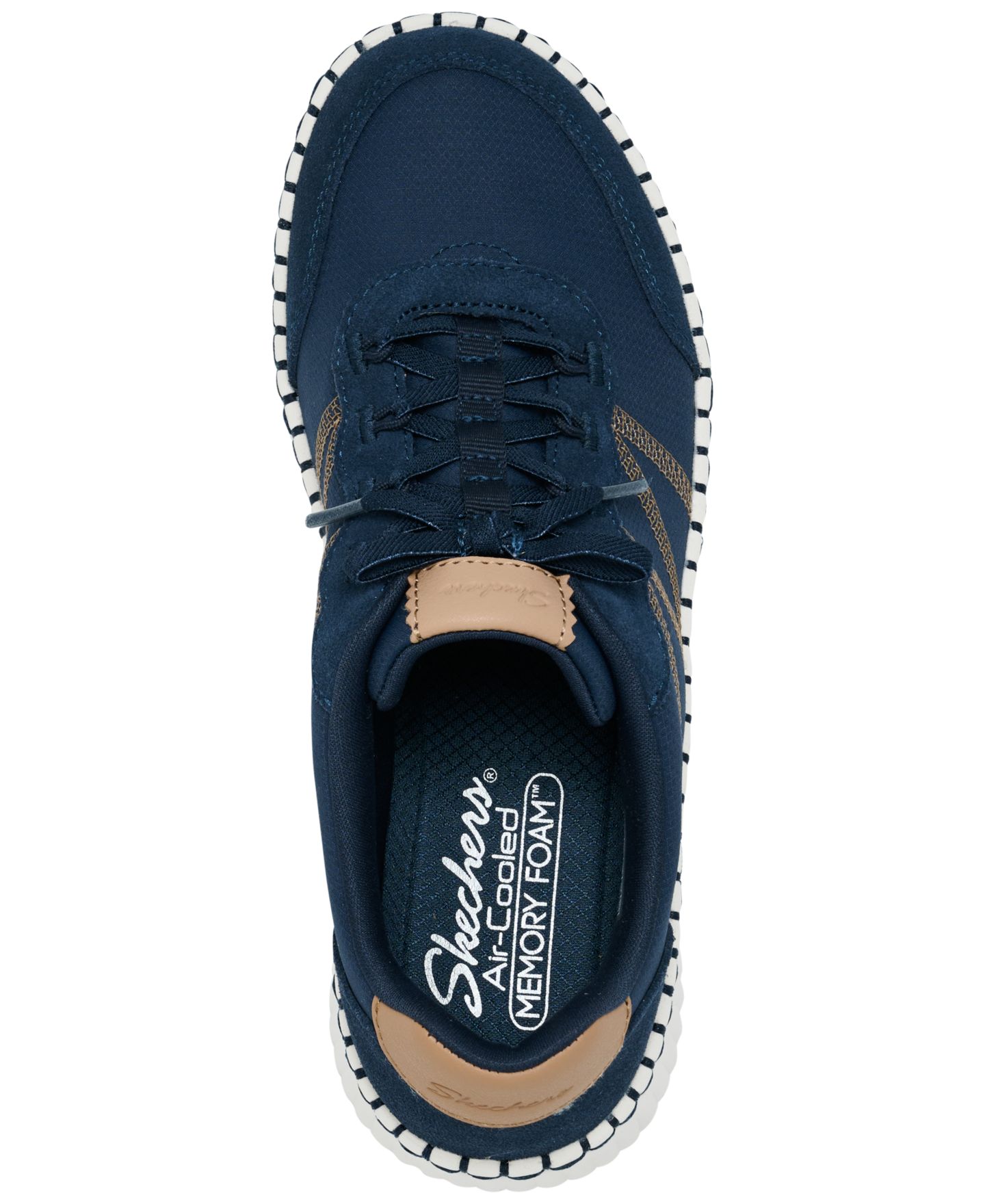 Женские кроссовки Skechers Wilshire Blvd - City Luxe No Tie Fit Memory Foam Fashion, цвет: Тёмно-синий — фото 5
