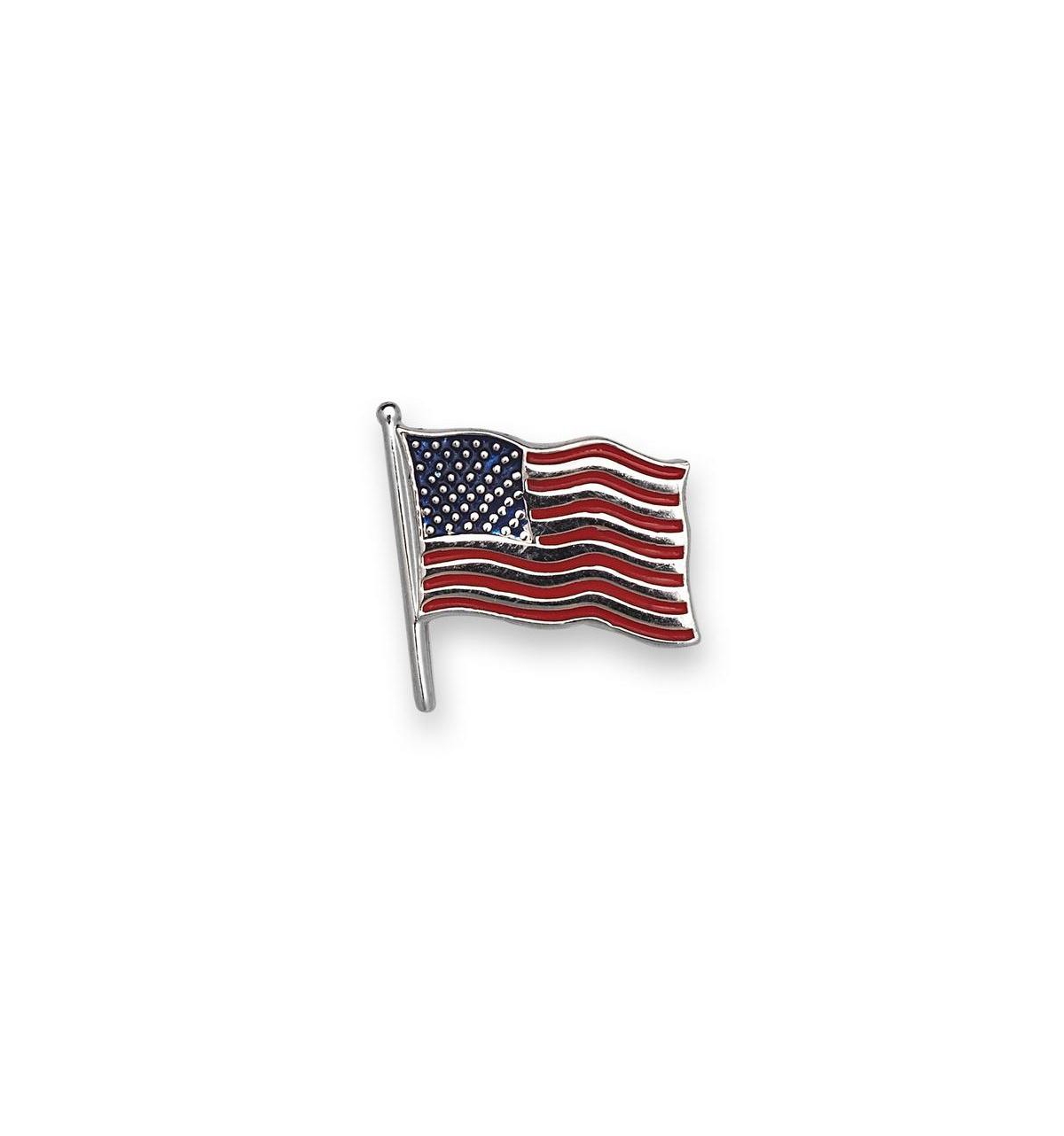Curata Jewelry Solid 14k Gold Enamel American Flag Lapel Pin For Men