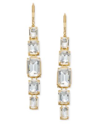 Gold-Tone Crystal Linear Earrings