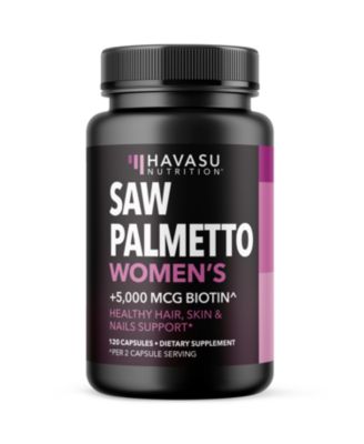 Saw Palmetto and Nettle Root Extract Capsules | 1500mg Saw Palmetto and 5000mcg Biotin | 120 Count