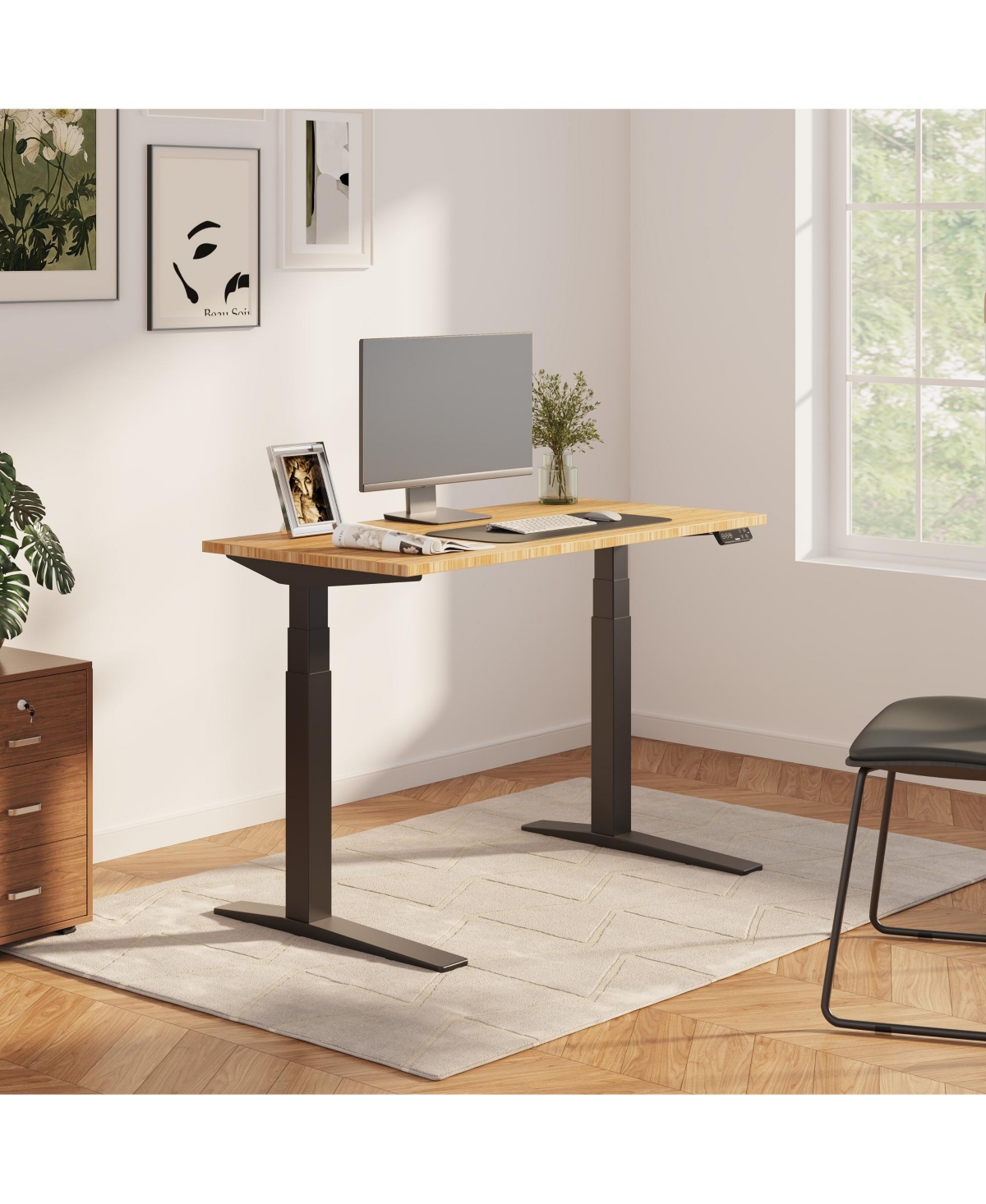 Flexispot E7 Pro Premium Standing Desk, Frame and Bamboo Top
