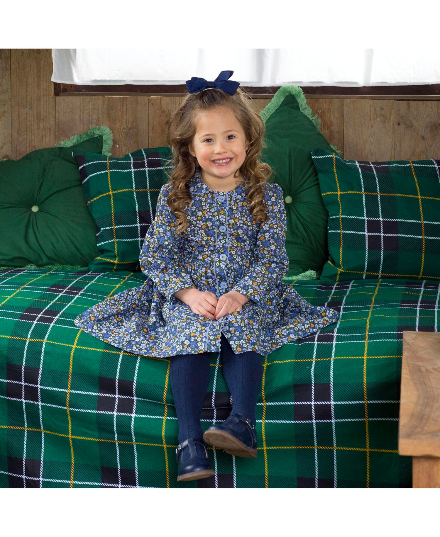 Toddler Girls' 2T-5T Meadow Floral Button-Front Long-Sleeve Fit & Flare Dress