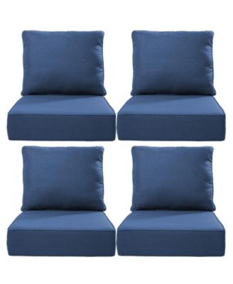 24"x24"x6" Patio Thick Cushions and Pillows Set - Deep Seat Indoor/Outdoor Water and Fade Resistant