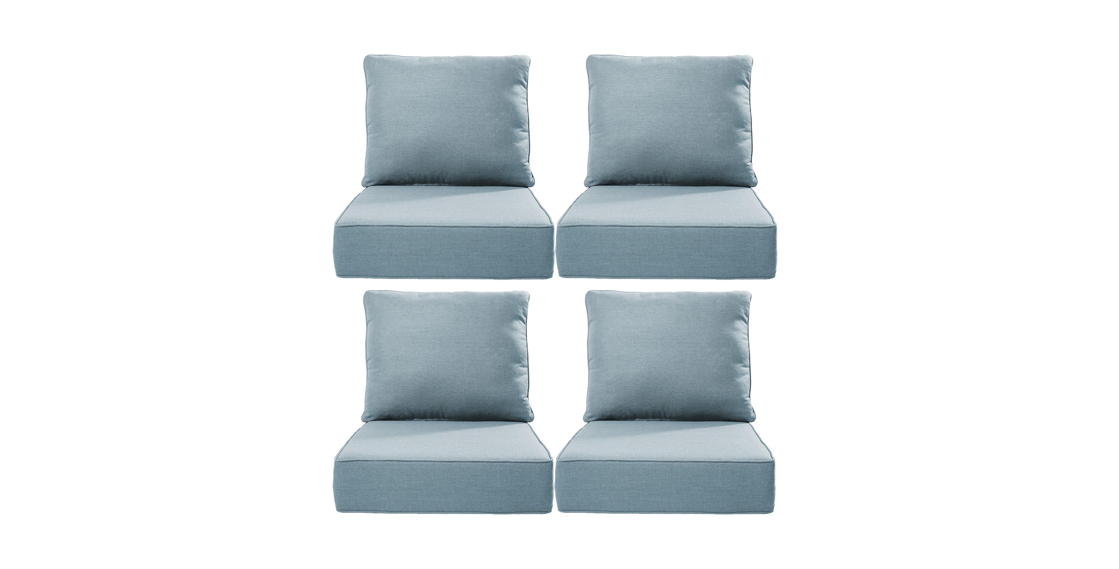Bellefurn 24"x24"x6" Patio Thick Cushions and Pillows Set