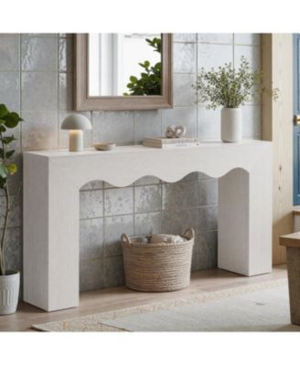 63" Farmhouse Console Table with Wavy Edge