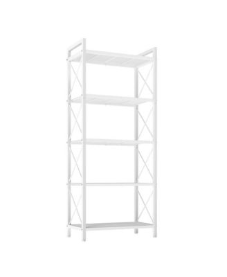 5-Tier Steel Storage Rack, Heavy Duty Wire Shelving Unit with X-Frame, 22.8 x 11.8 x 55.2 inches