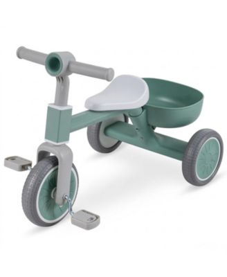 Convertible Toddler Trike and Balance Bike with Limited Steering and Storage Basket, 66 lbs. Capacity, Ages 2-4