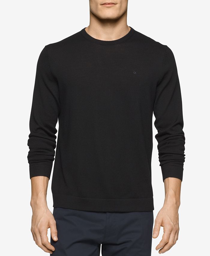 Calvin Klein Men's Merino Crew-Neck Sweater & Reviews - Sweaters - Men -  Macy's