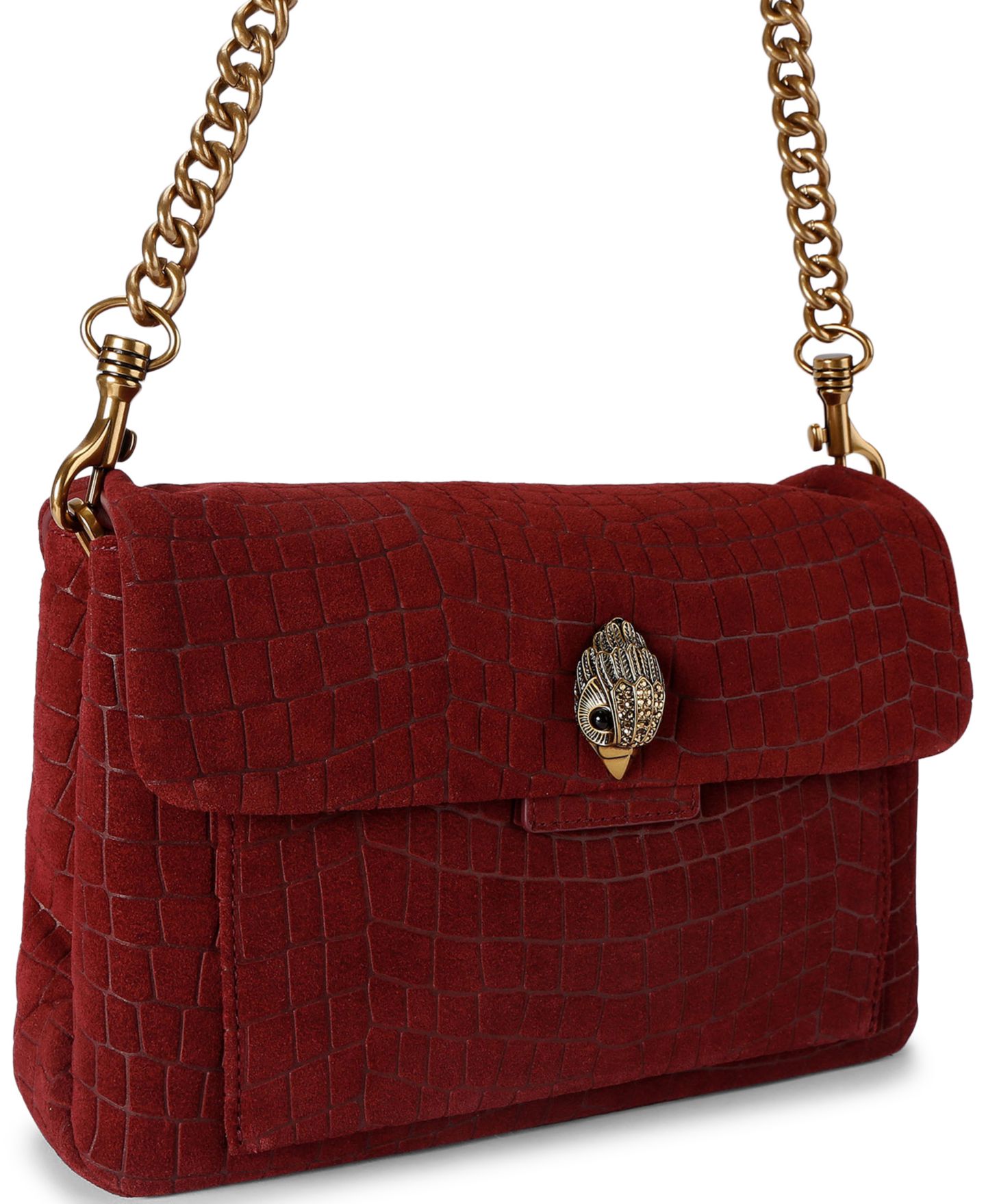 Женская сумка Kurt Geiger London Small Celia Suede Shoulder, цвет: Средний красный — фото 4