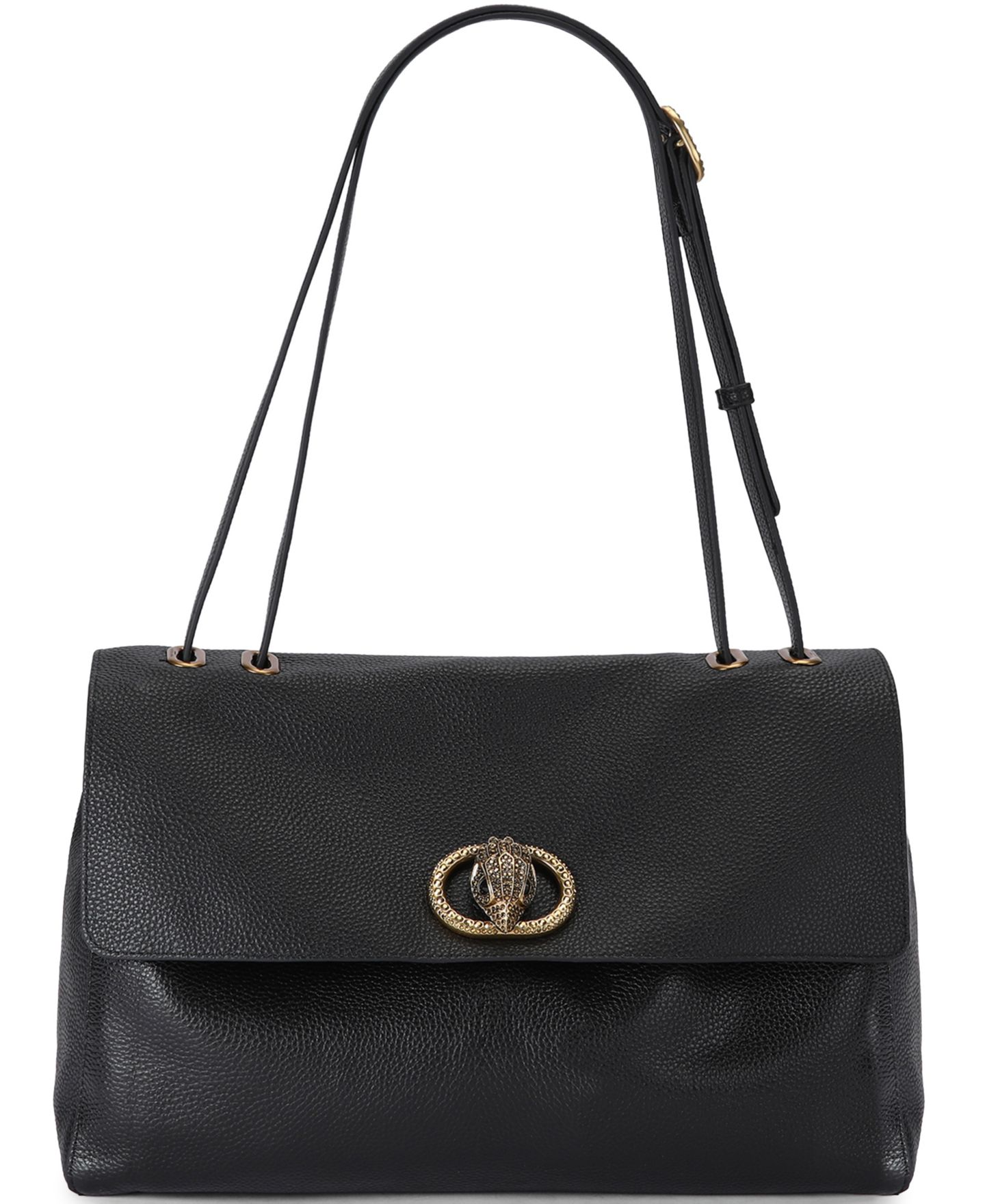 Женская сумка Kurt Geiger London Chelsea Large Slouch Flap Leather Shoulder, цвет: Чёрный — фото 1