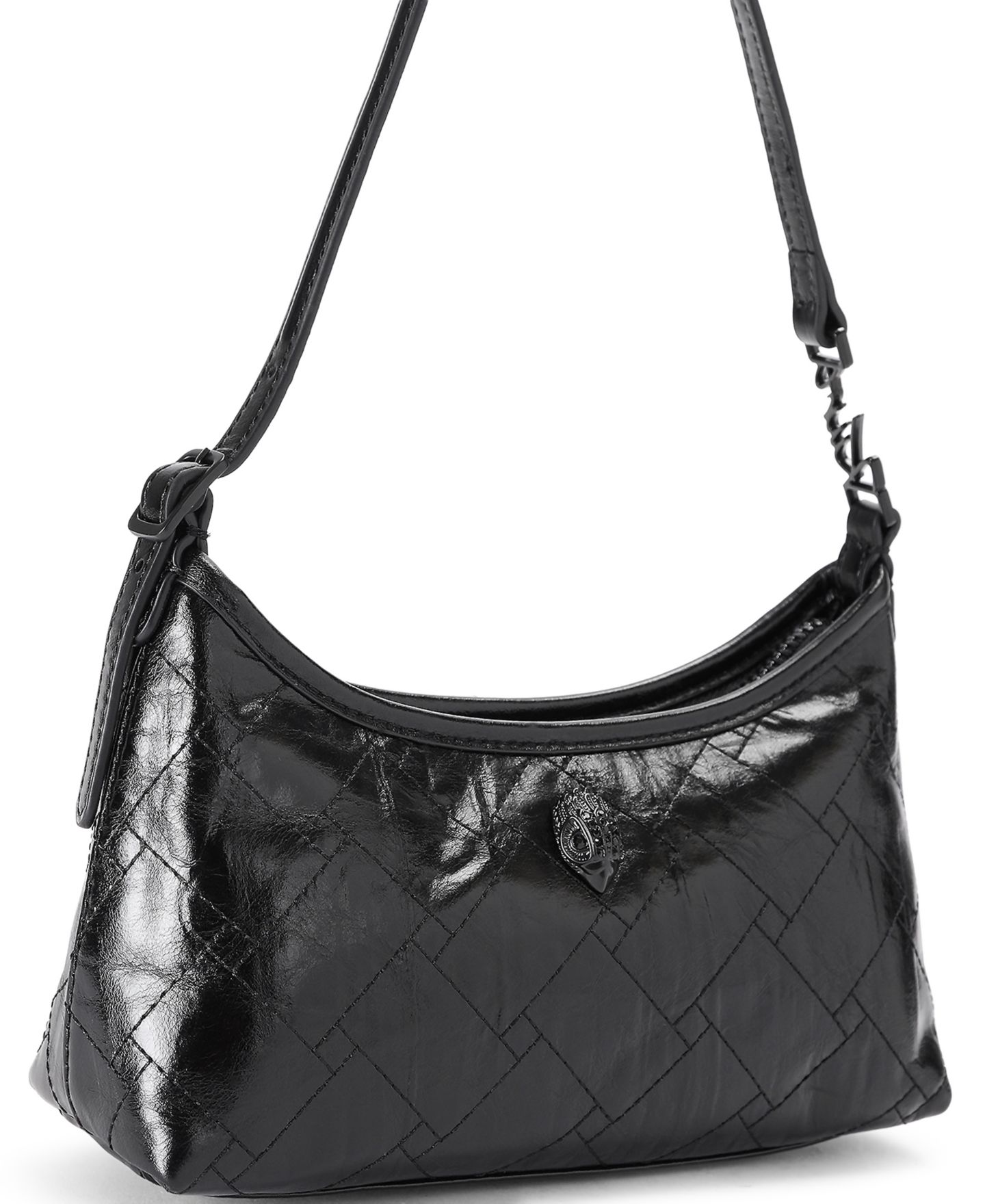 Женская сумка Kurt Geiger London Small Sling Quilted Crinkle Leather Shoulder, цвет: Чёрный — фото 2