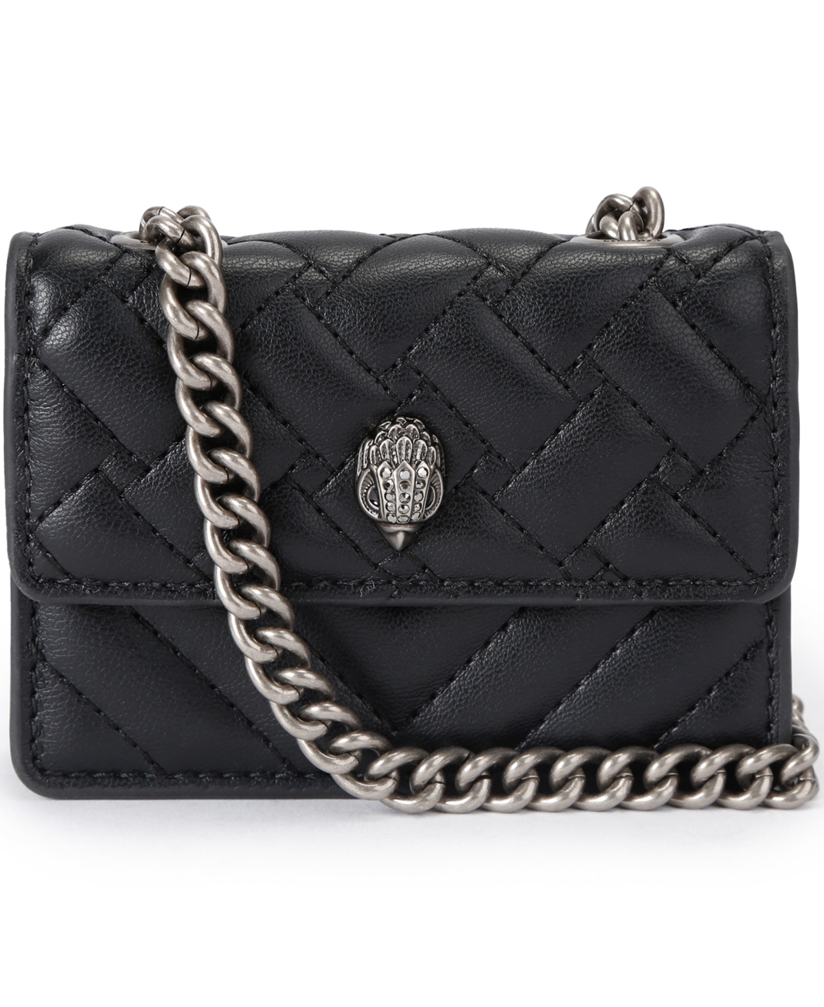 Kurt Geiger Micro Kensington Mini Quilted Crossbody Handbag In Black