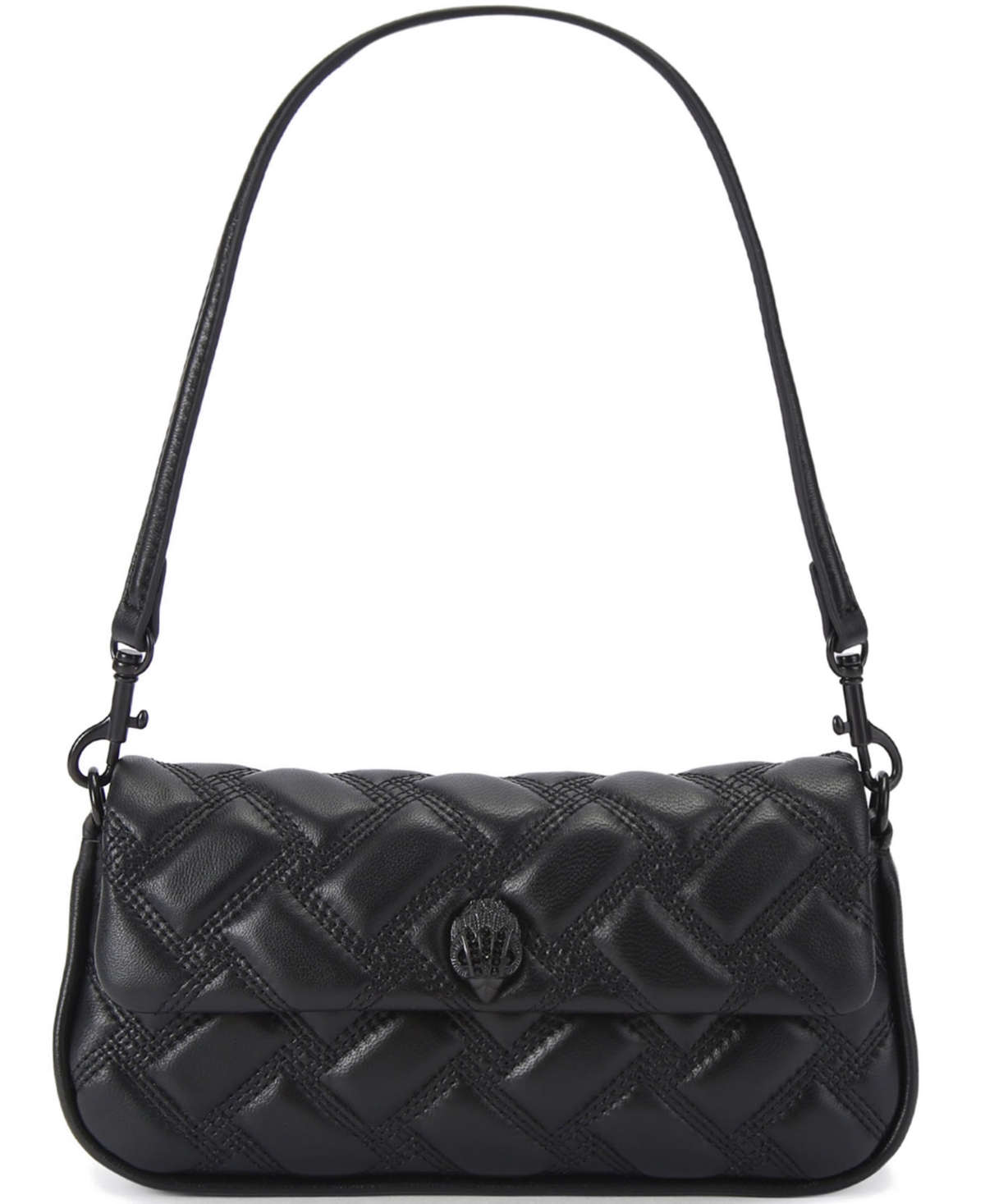 Kurt Geiger Small Pickle Drench Quilted Leather Shoulder Handbag In Black