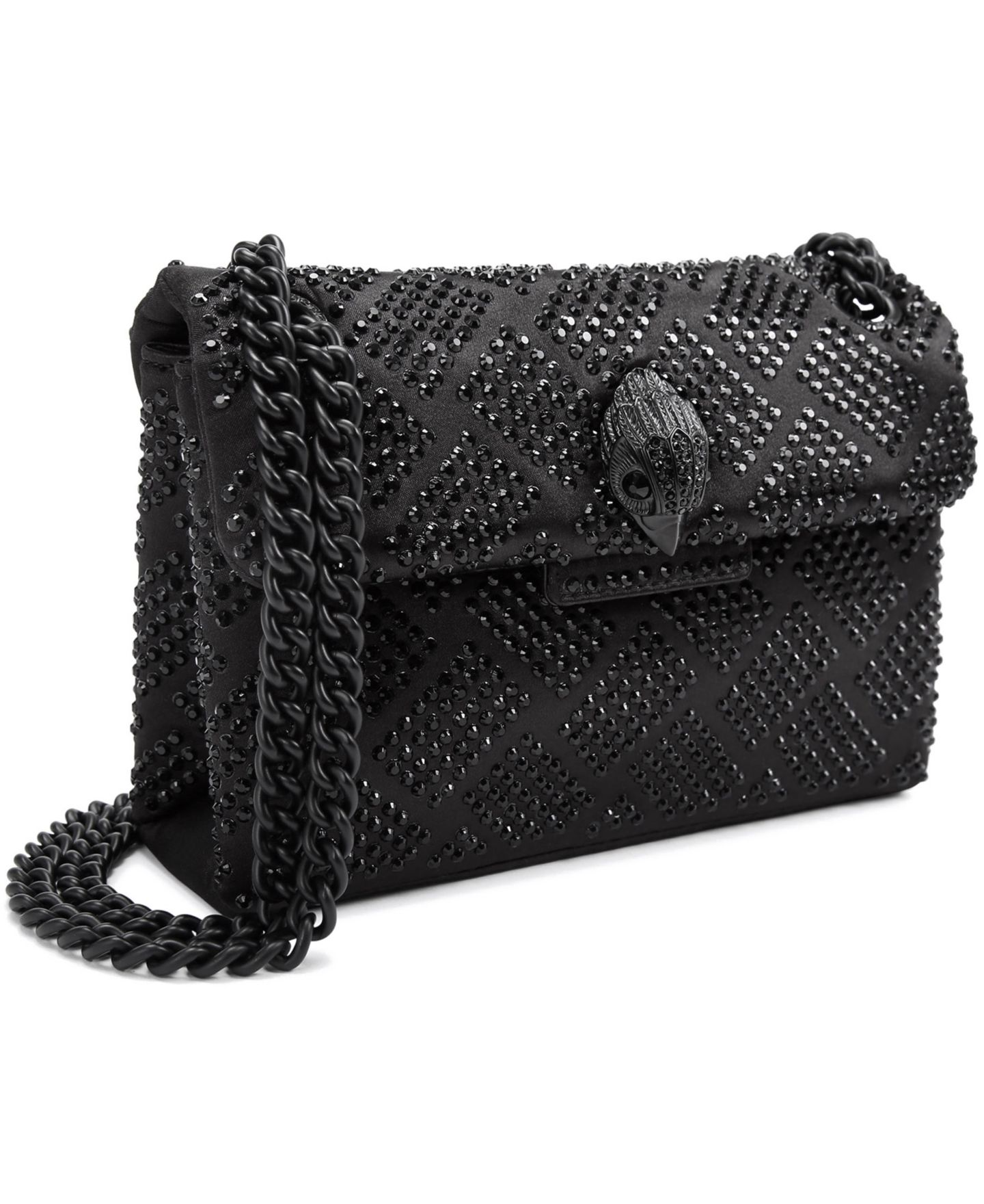 Женская сумка Kurt Geiger London Mini Crystal Kensington Embellished Crossbody, цвет: Чёрный — фото 4
